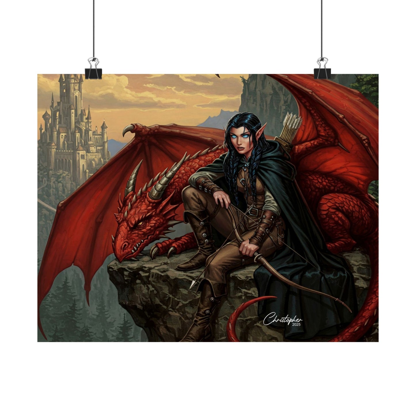 Fantasy Art Print, Wall Decor, Dragon Poster, Matte Finished Art, Gift for Fantasy Lovers, Home Decor, Fantasy Wall Art