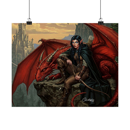 Fantasy Art Print, Wall Decor, Dragon Poster, Matte Finished Art, Gift for Fantasy Lovers, Home Decor, Fantasy Wall Art