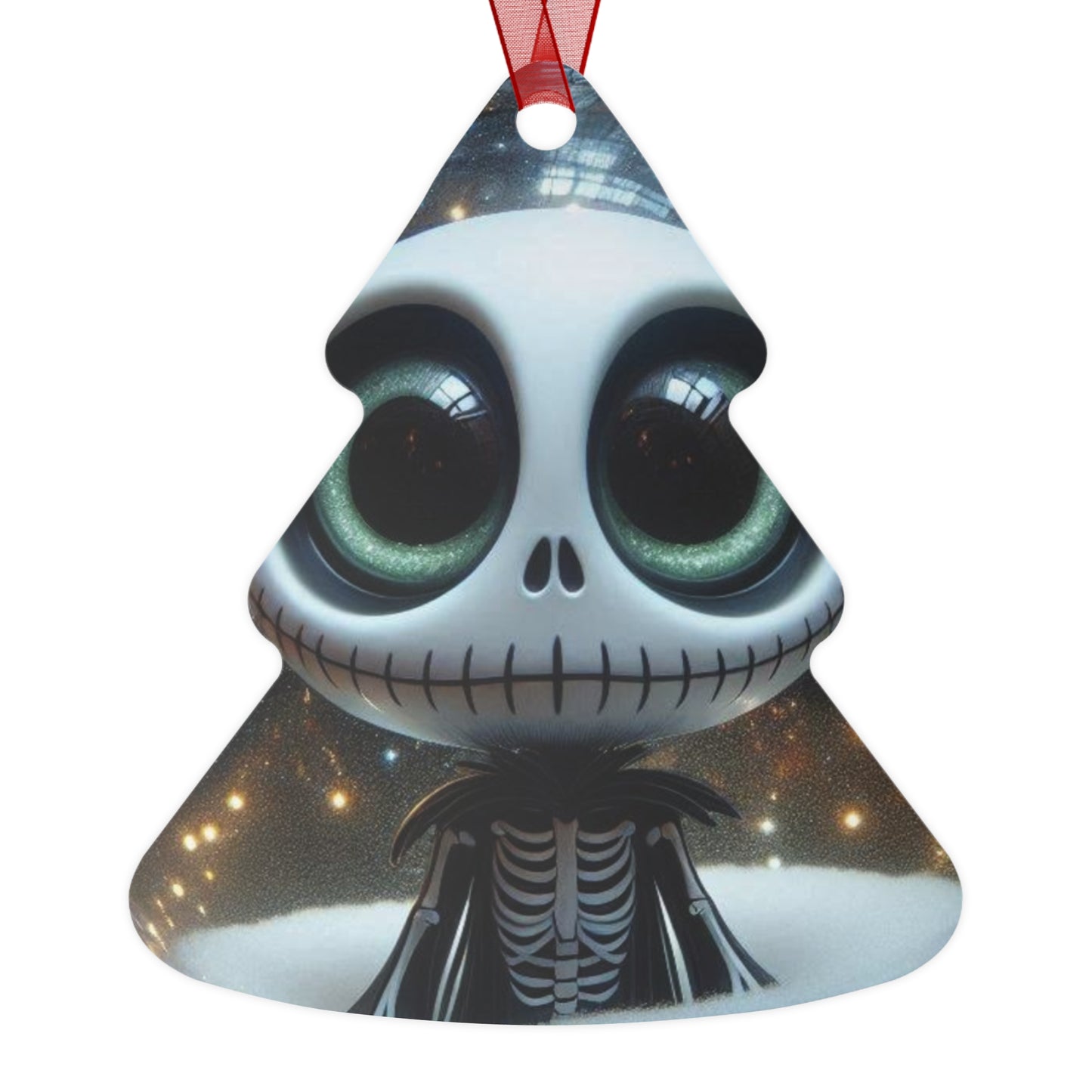 Cute Skeleton Bell Metal Ornament — Spooky Holiday Decoration