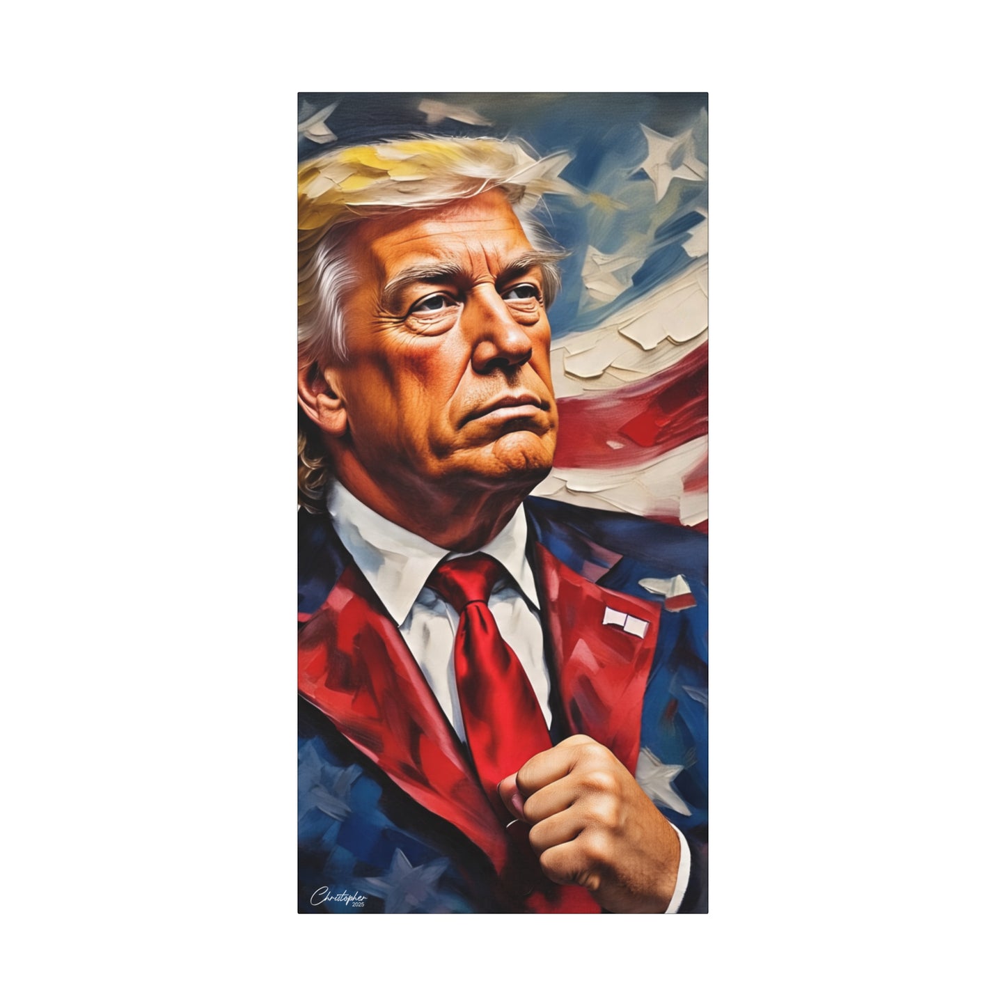 Patriotic Canvas Art, Stretched Wall Decor, Home Office, Gifts for Republicans, Political Enthusiasts, Americana Artwork