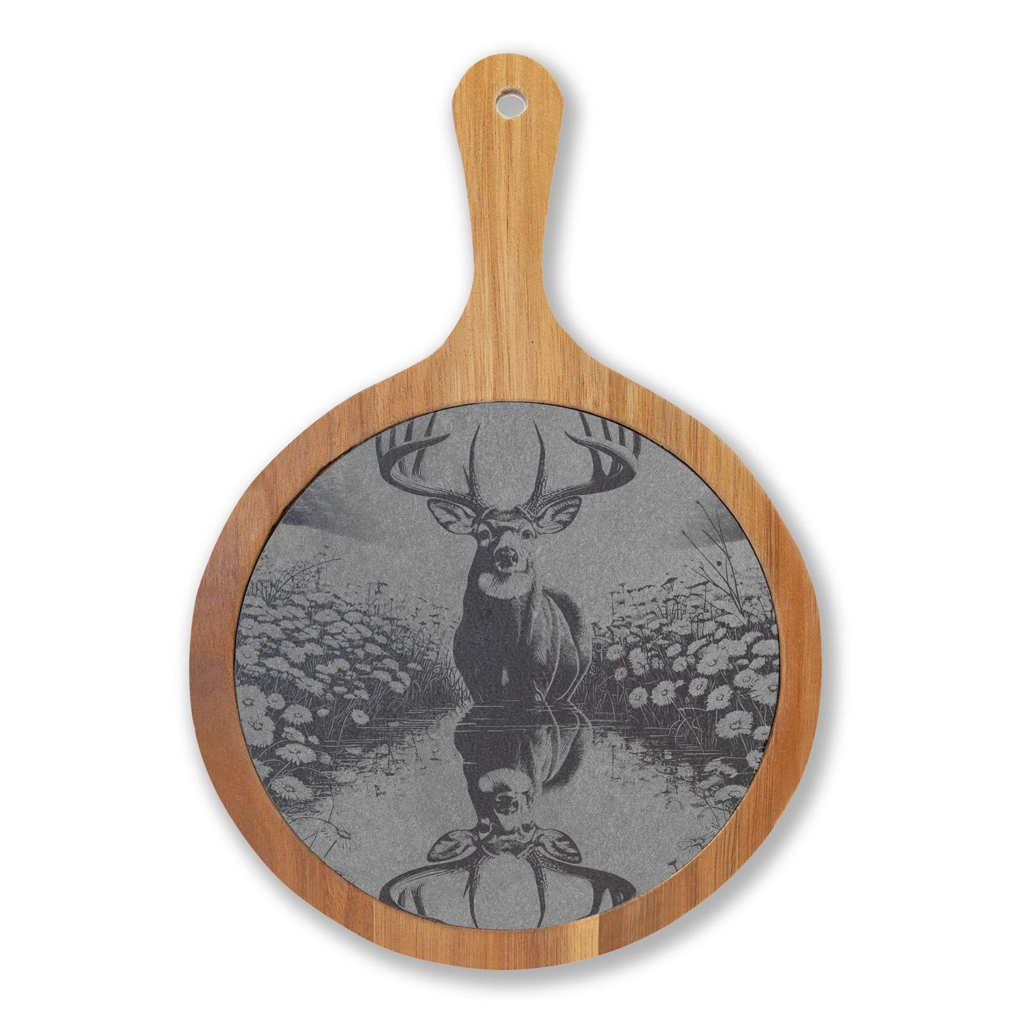 Engraved Deer Charcuterie Board with Cheese Tools