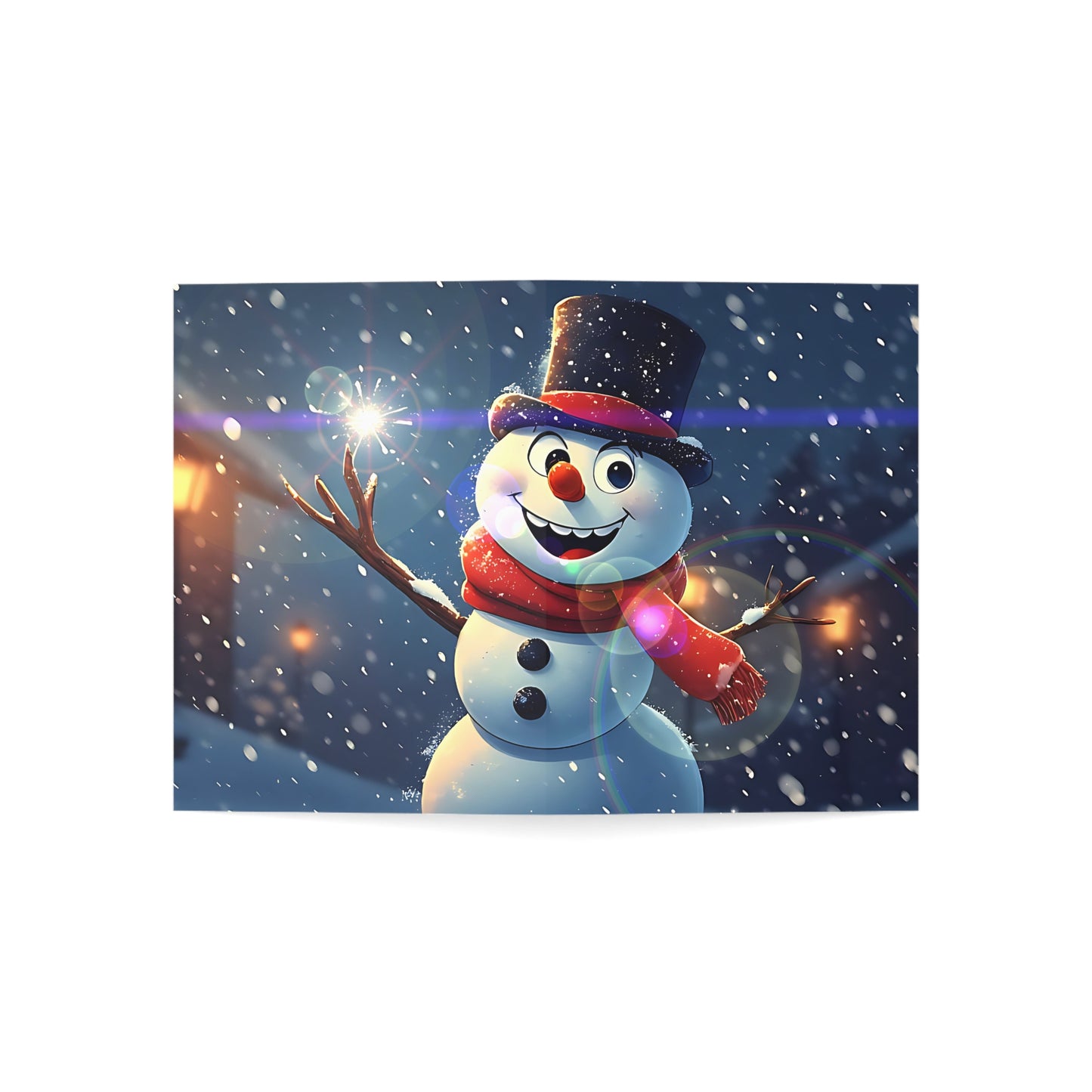 Festive Snowman (Christmas Selfies) Greeting Cards (1, 10, 30, 50pcs) - Whimsical Winter Celebrations