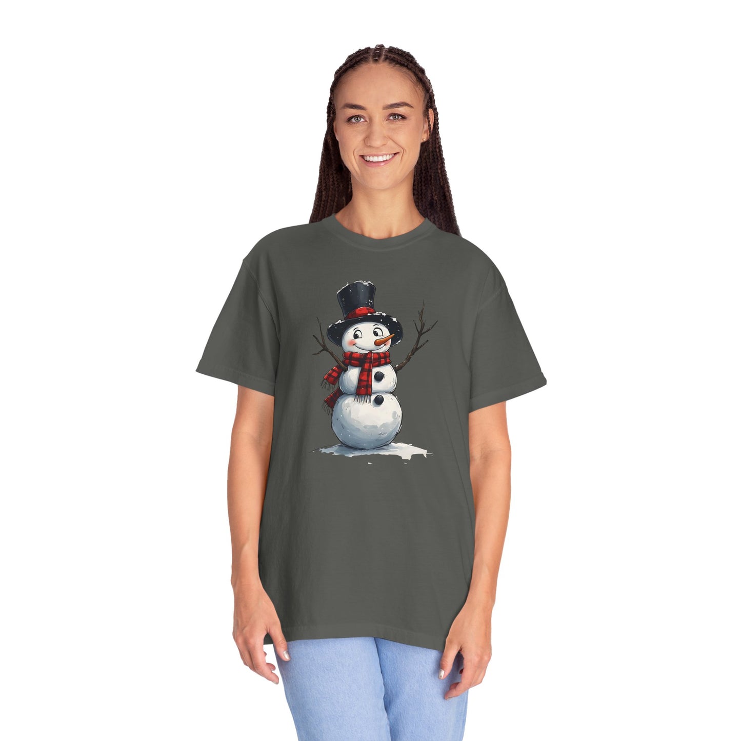 Snowman Tee — Cute Vintage Snowman with Scarf & Top Hat Holiday T-Shirt