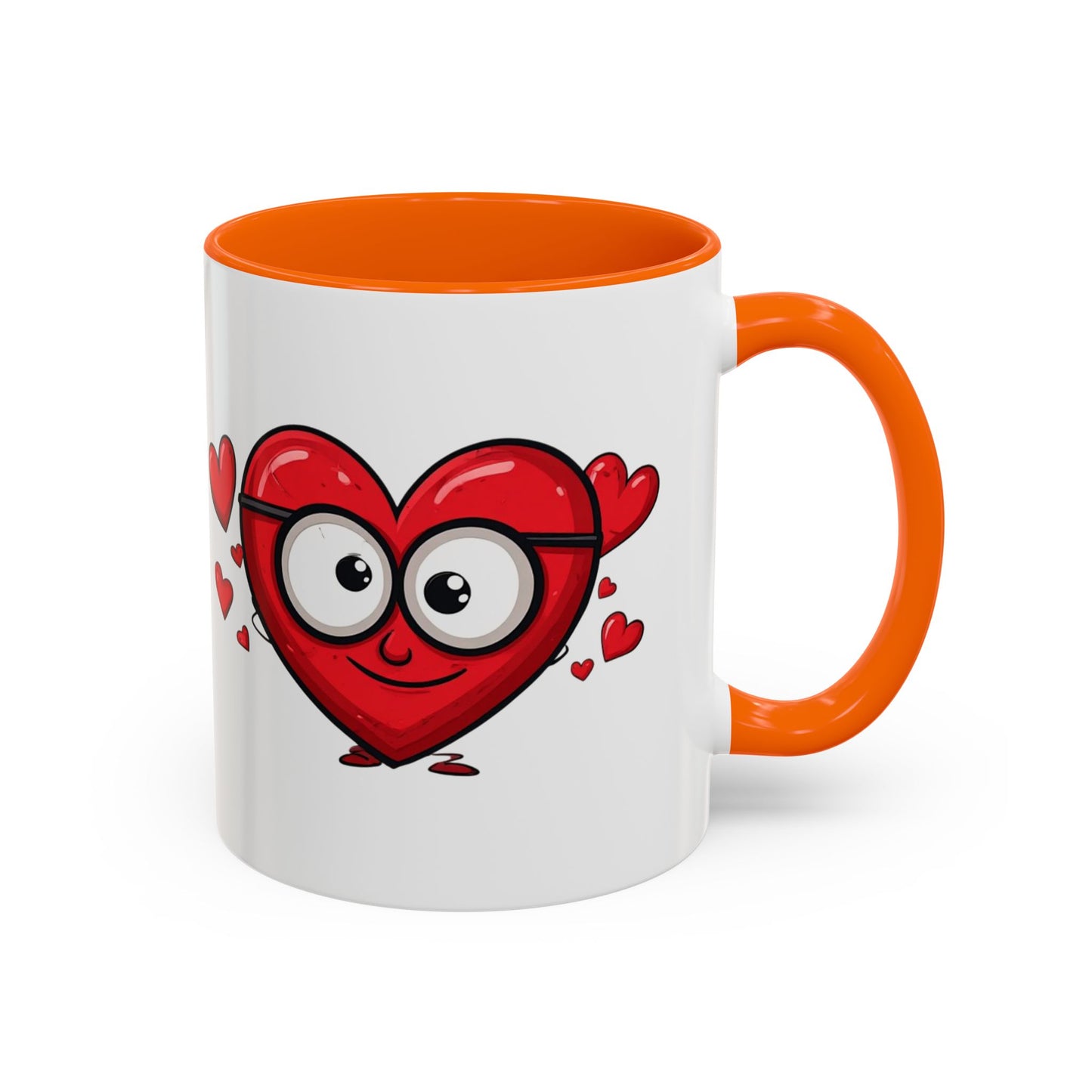 Cute Cartoon Heart Coffee Mug — Valentine Love Accent Mug (11/15oz)