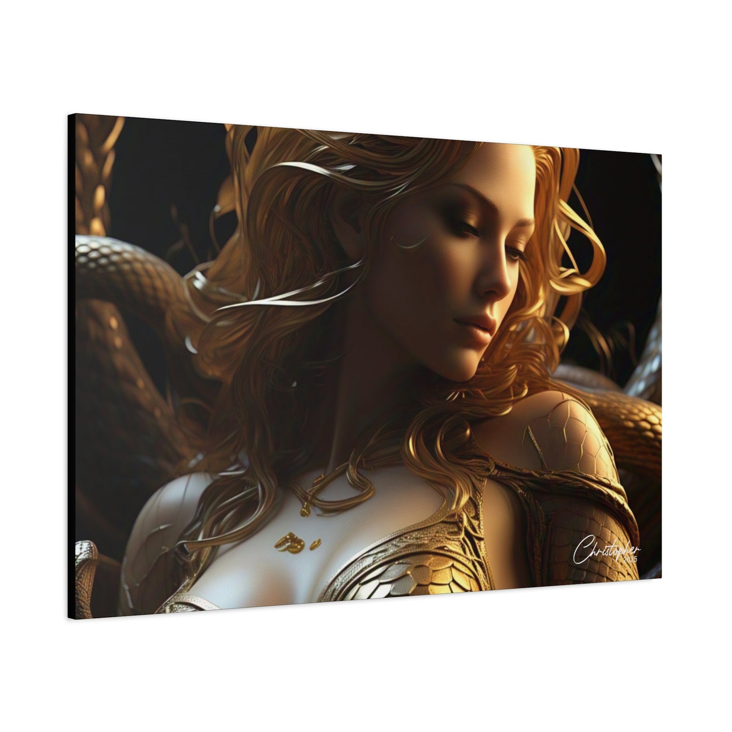 Fantasy Art Canvas Print - Serpent Goddess Home Decor