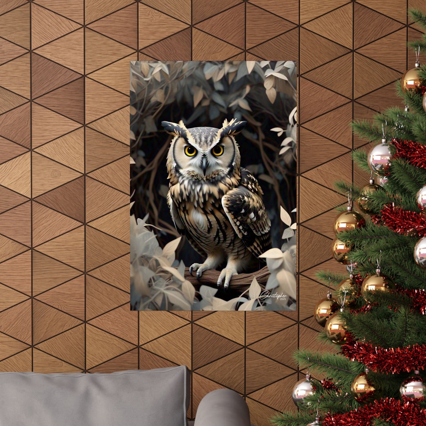 Majestic Owl Matte Vertical Poster - Nature Wall Art for Home Decor