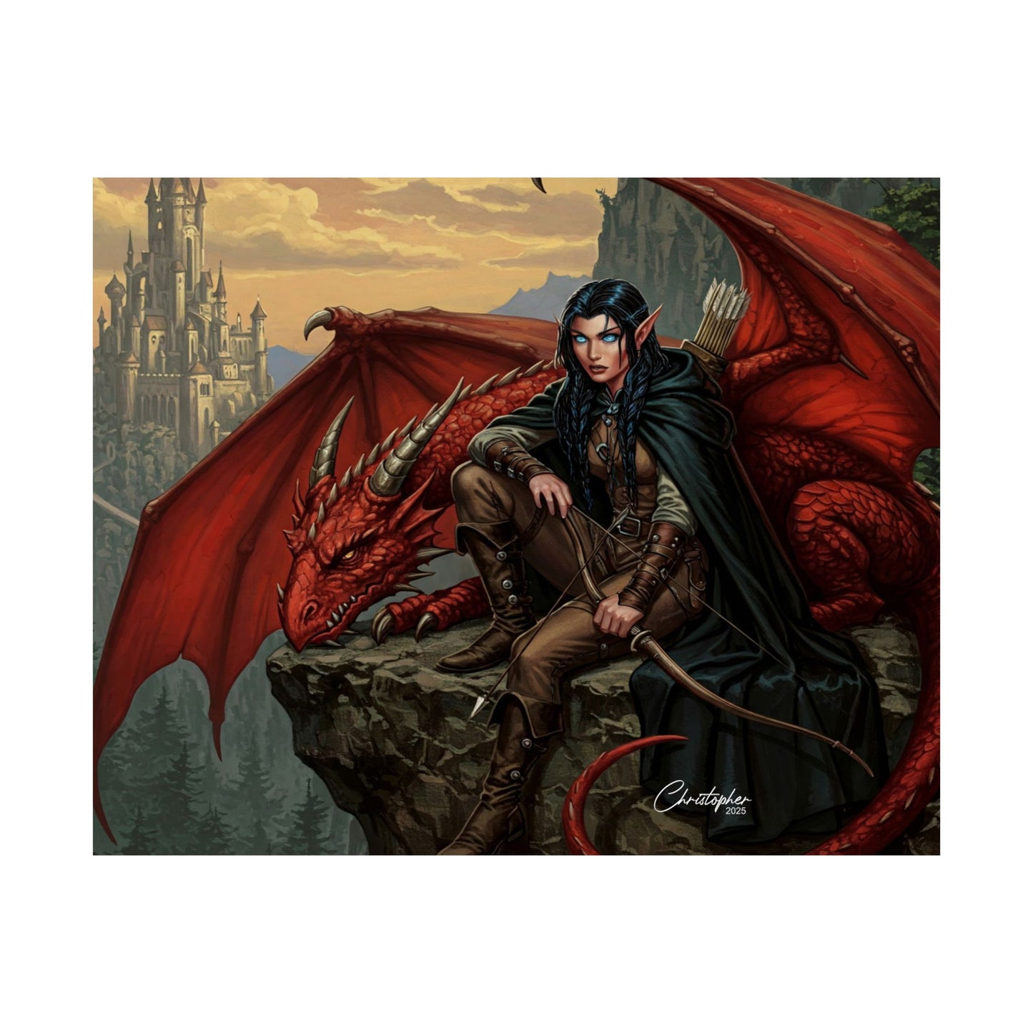 Fantasy Art Print, Wall Decor, Dragon Poster, Matte Finished Art, Gift for Fantasy Lovers, Home Decor, Fantasy Wall Art