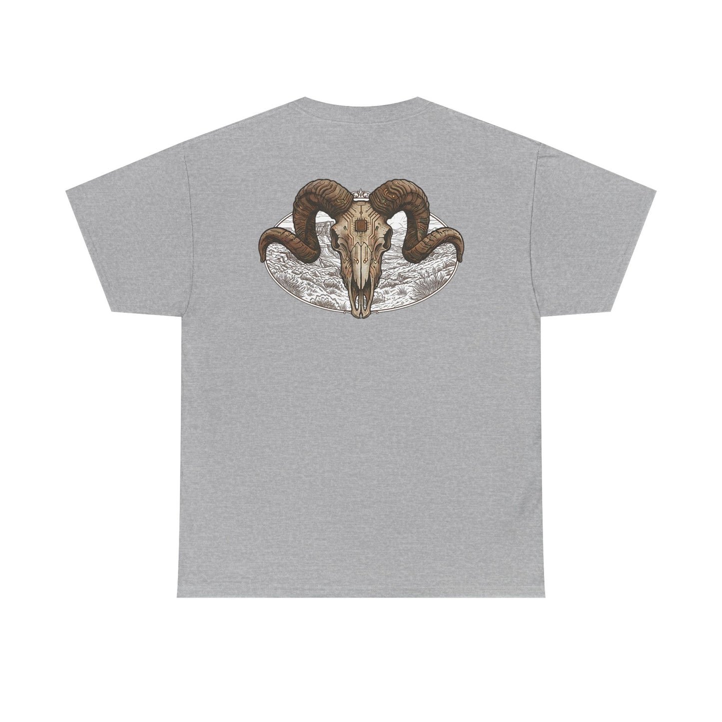 Ram Skull Graphic Tee Double Sided — 'Chestnut Valley, Oregon' Vintage Occult Shirt
