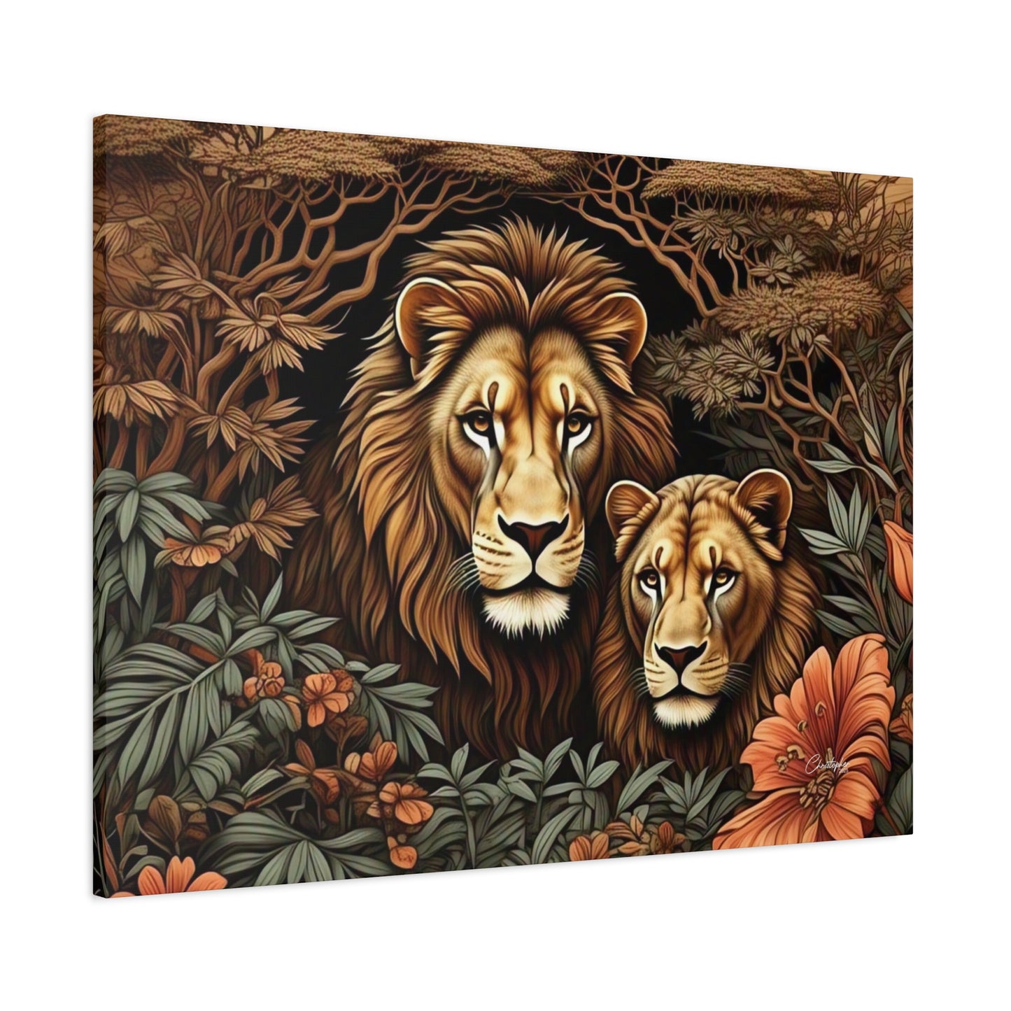 Majestic Lion Family Canvas Wall Art, Animal Lovers Decor, Wildlife Home Accent, Gift for Nature Enthusiasts, Meaningful Family Art