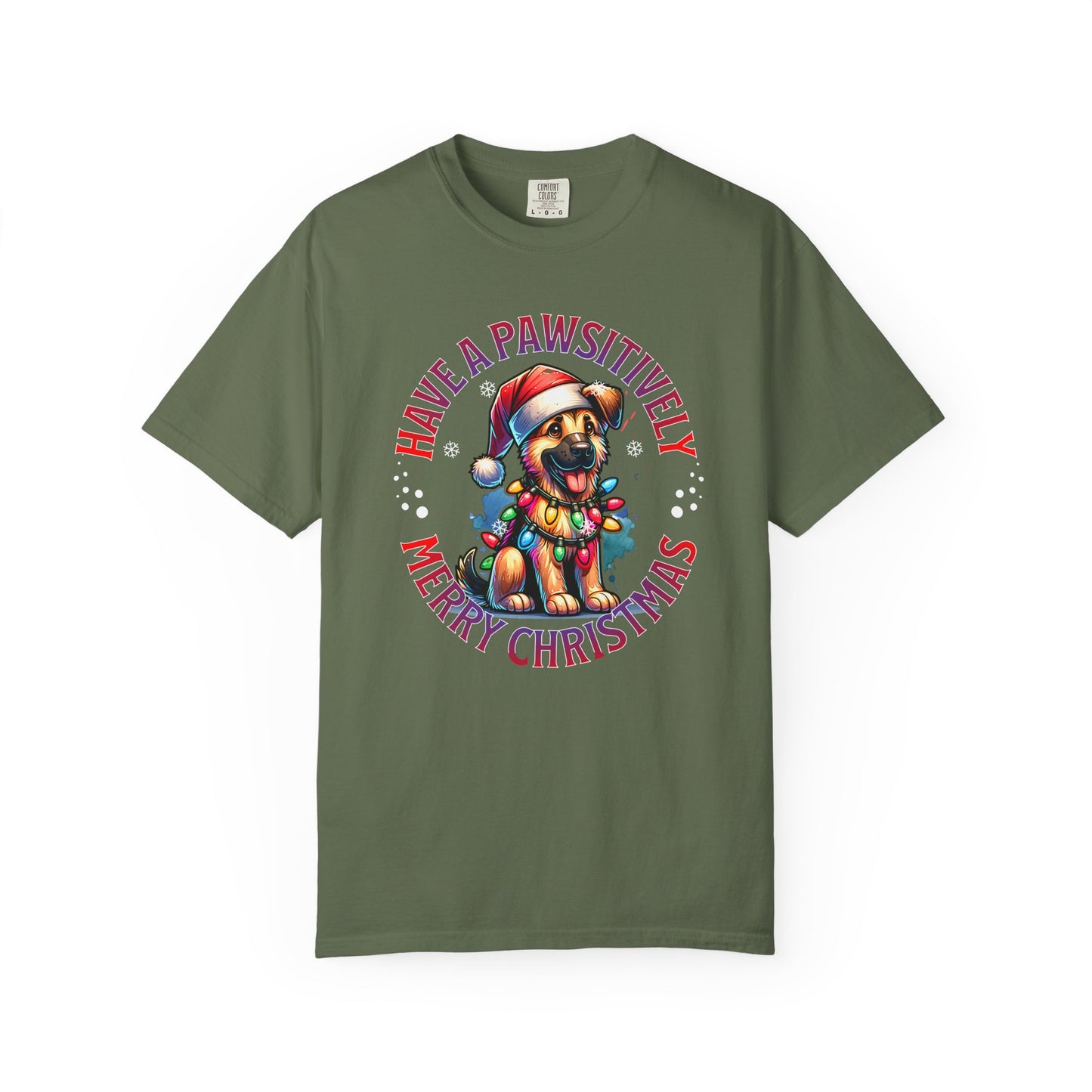Christmas German Shepard T-Shirt — "Have a Pawsitively Merry Christmas" Holiday Tee