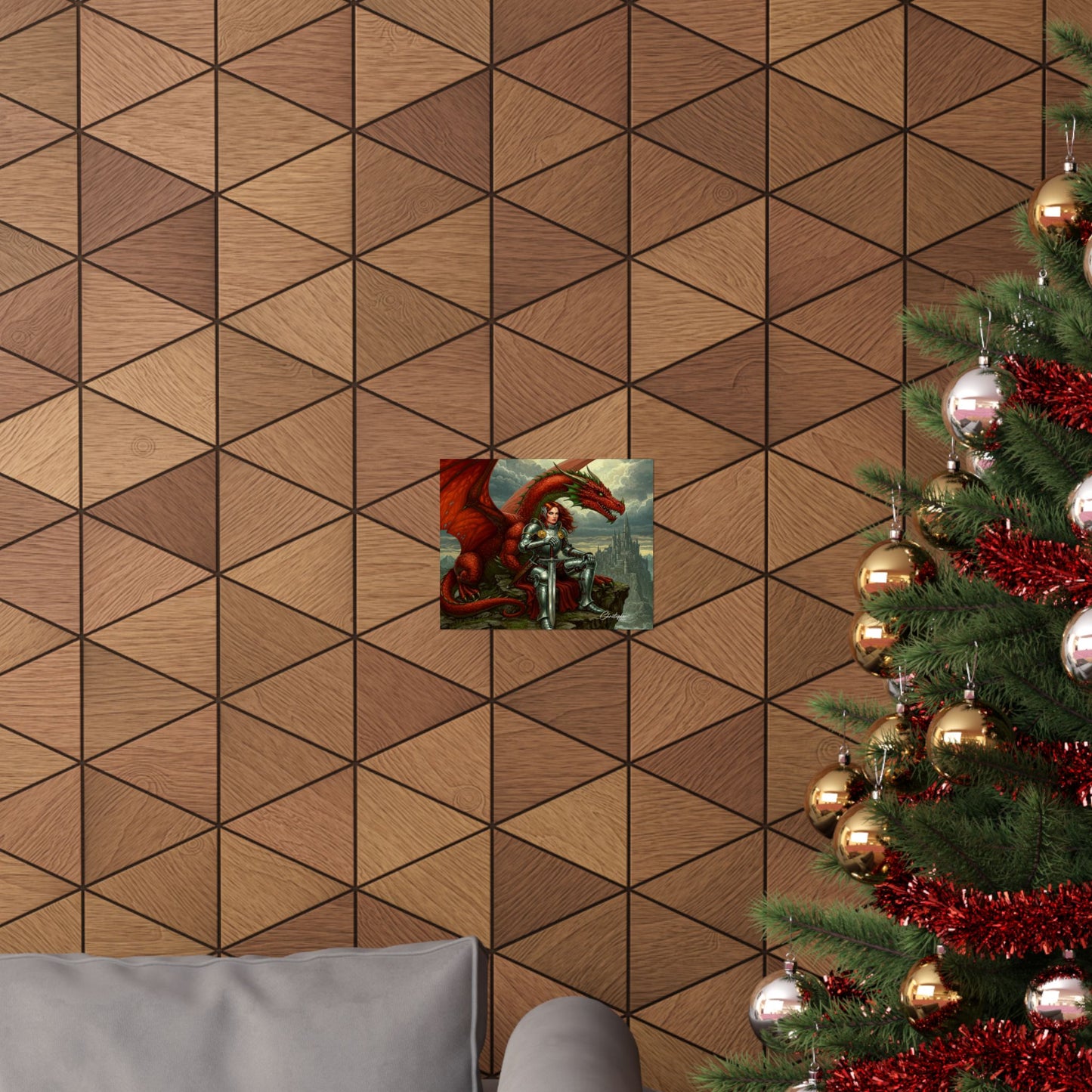 Fantasy Dragon Art Print, Horizontal Matte Poster, Fantasy Home Decor, Medieval Wall Art, Gift for Fantasy Lovers