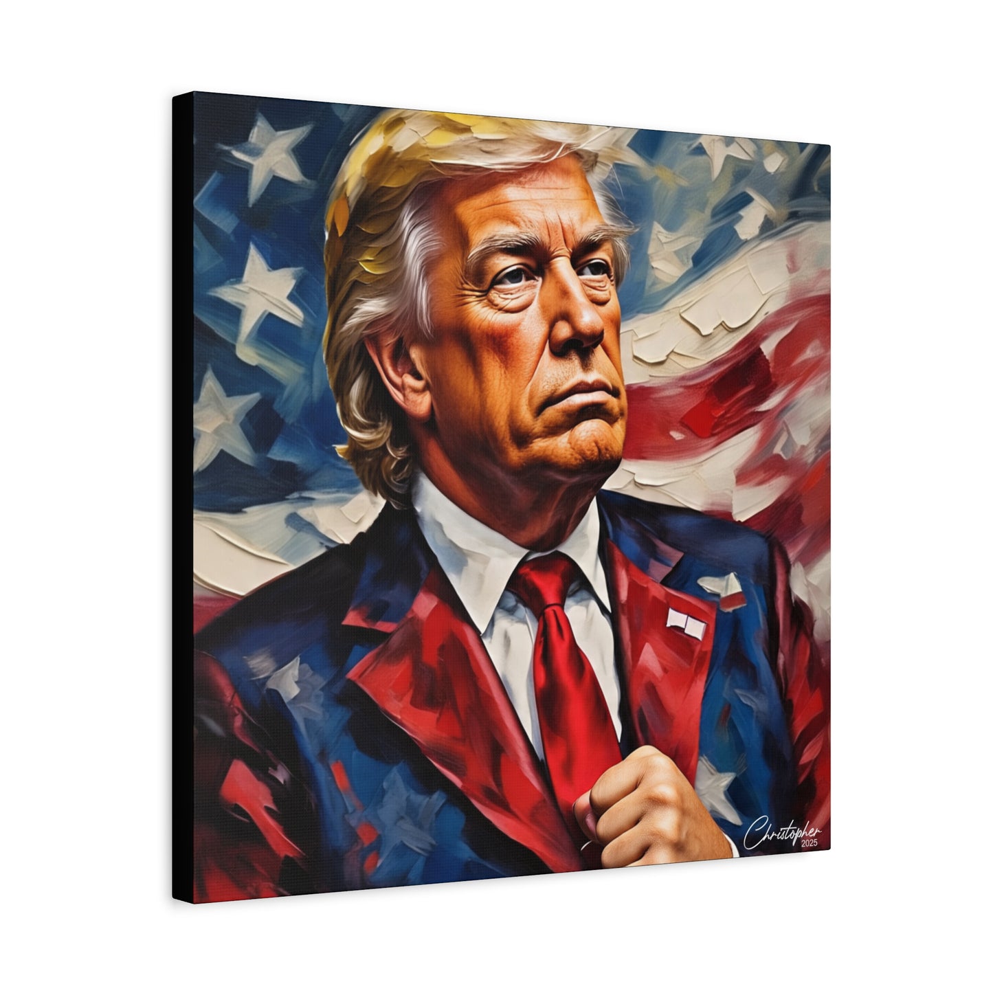 Patriotic Canvas Art, Stretched Wall Decor, Home Office, Gifts for Republicans, Political Enthusiasts, Americana Artwork
