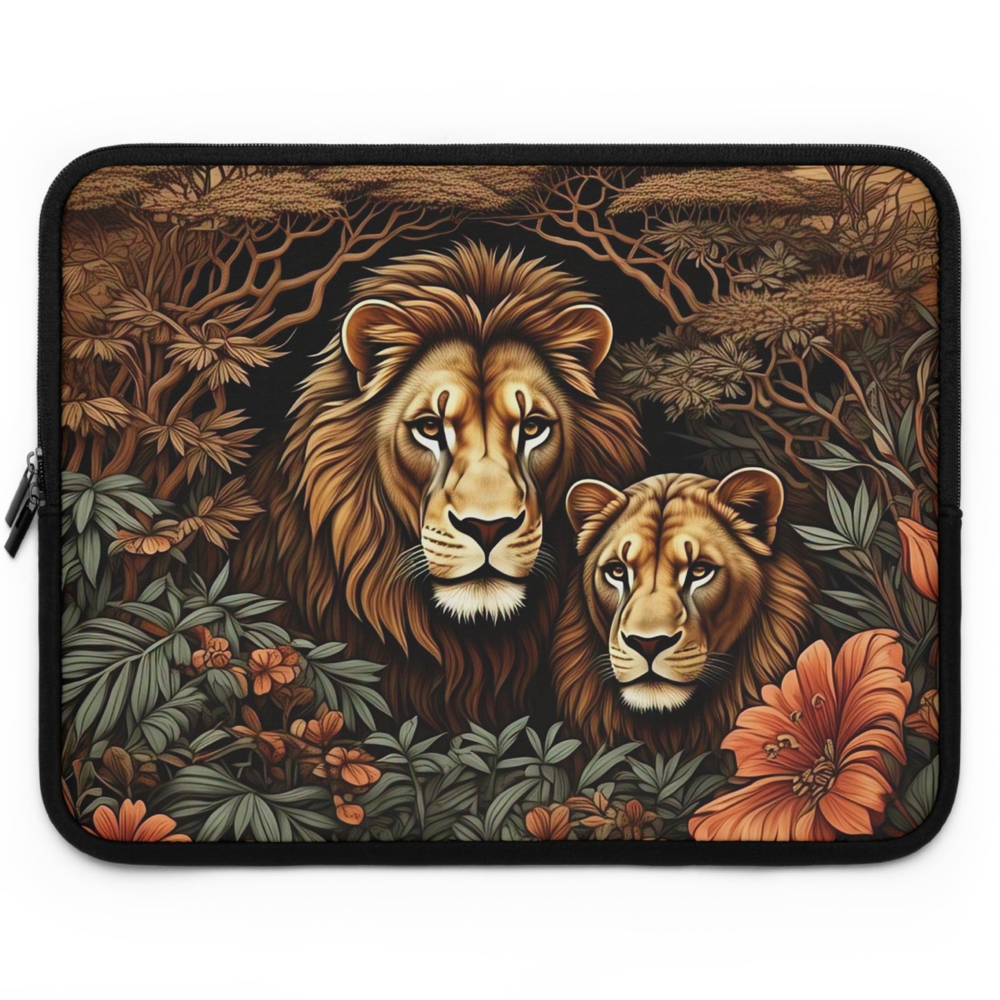 Majestic Lion Laptop Sleeve, Wildlife Art Case, Computer Sleeve for Animal Lovers, Nature Themed Gift, Eco-Friendly Tech Accessory