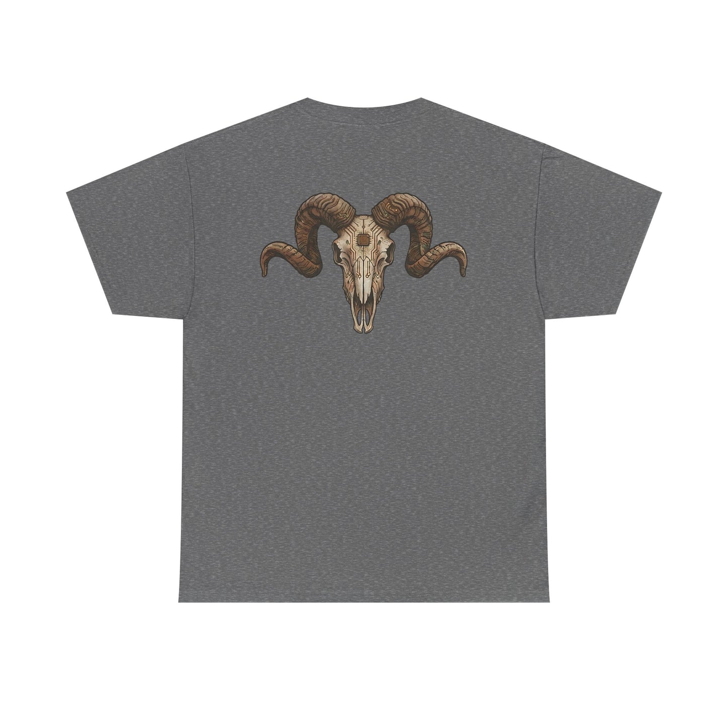 Ram Skull Graphic Tee Double Sided no background on the Back — Christmas Valley, Oregon Vintage Western T-Shirt