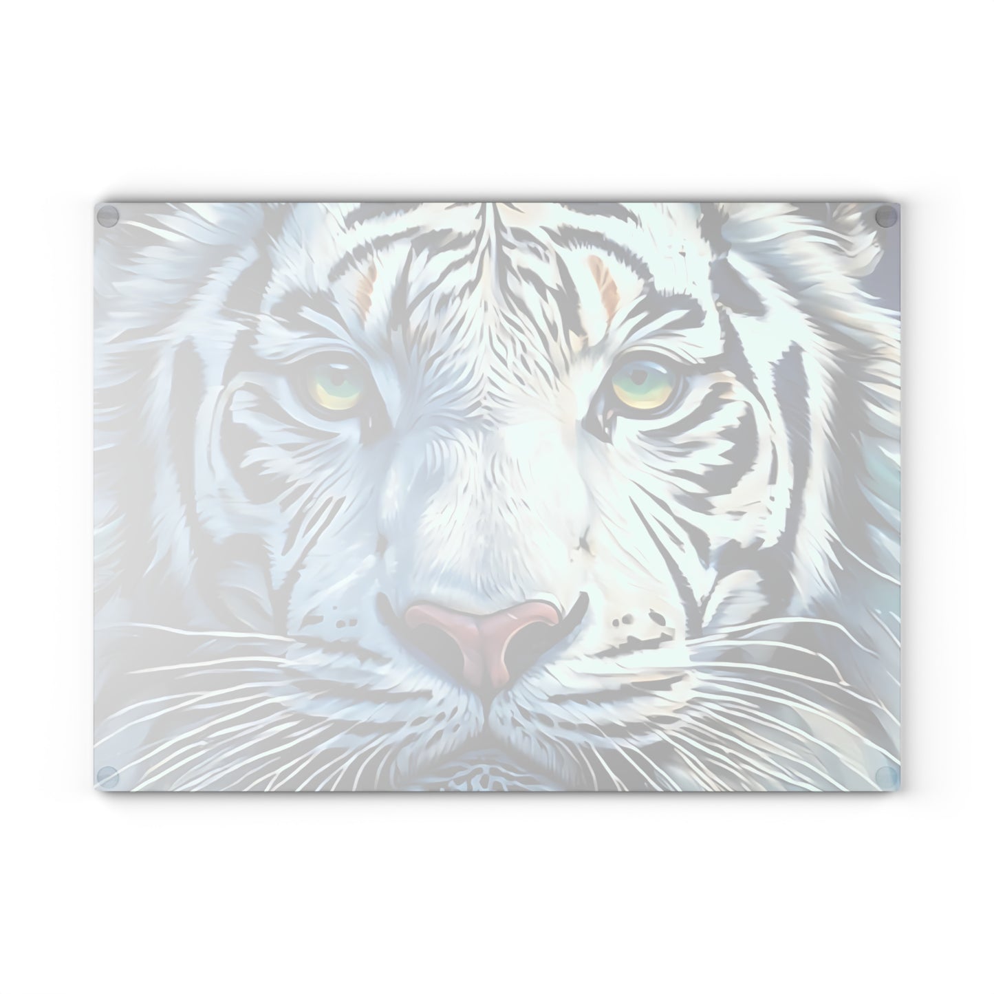 White Tiger Glass Cutting Board – Bold Wildlife Kitchen Art