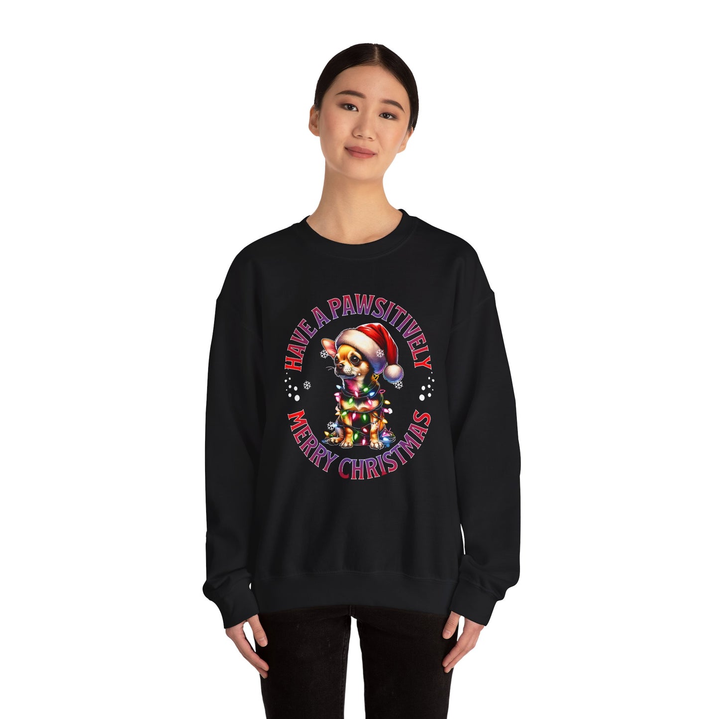 Christmas Puppy Sweatshirt - "Have a Pawsitively Merry Christmas" Holiday Crewneck