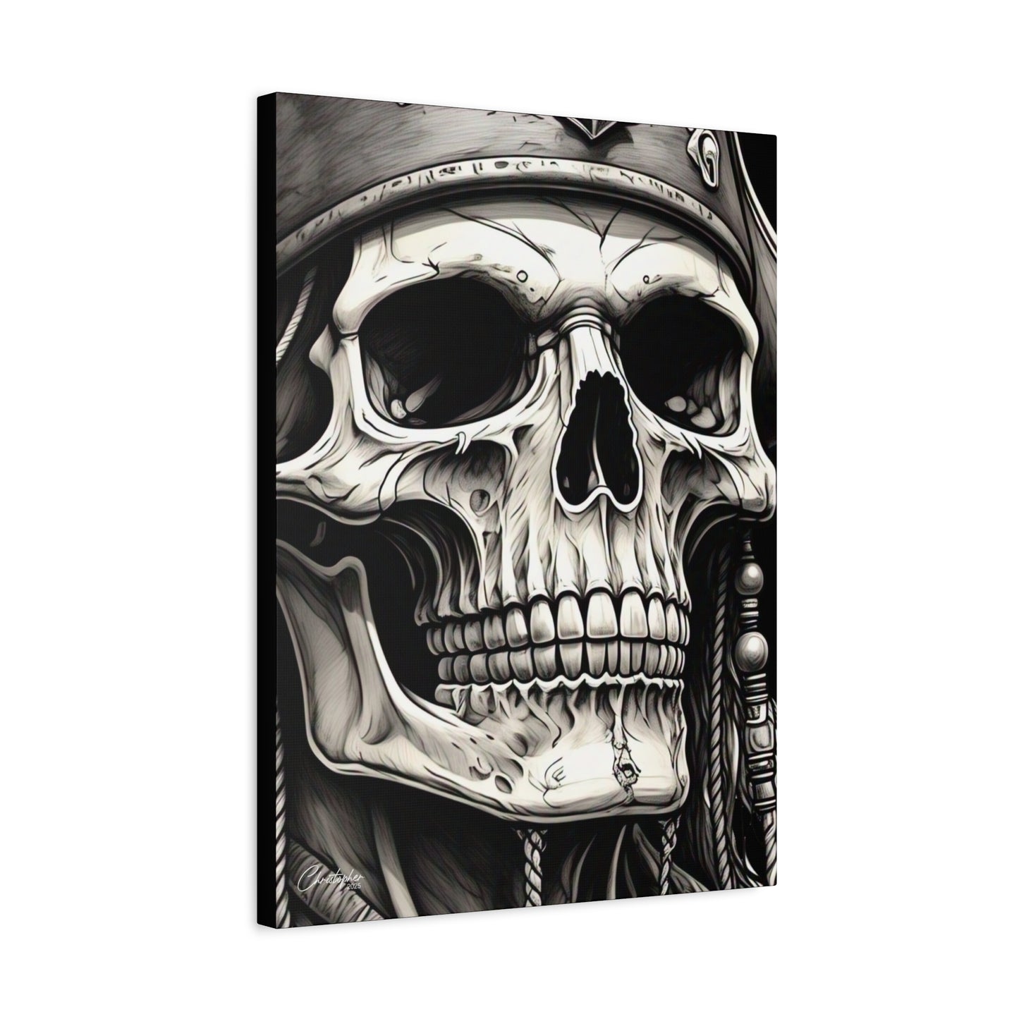 Pirate Skull Canvas Art - Edgy Gothic Decor, Wall Art for Halloween, Gothic Home Decor, Pirate Theme, Gift for Him