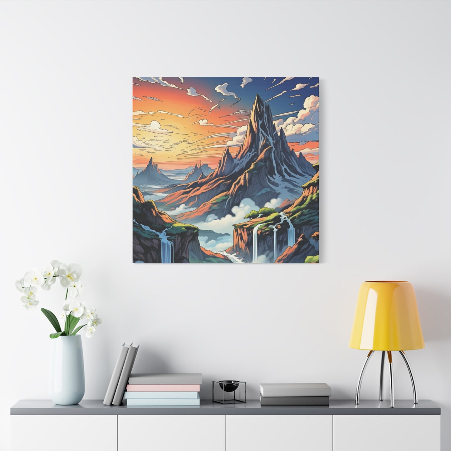 Stretched Canvas Art Print, Mountain Sunrise Landscape Decor, Wall Art for Home, Gift for Nature Lovers, Perfect for Living Room, [...]