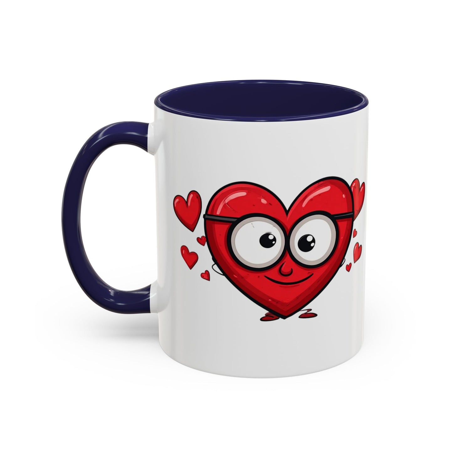 Cute Cartoon Heart Coffee Mug — Valentine Love Accent Mug (11/15oz)