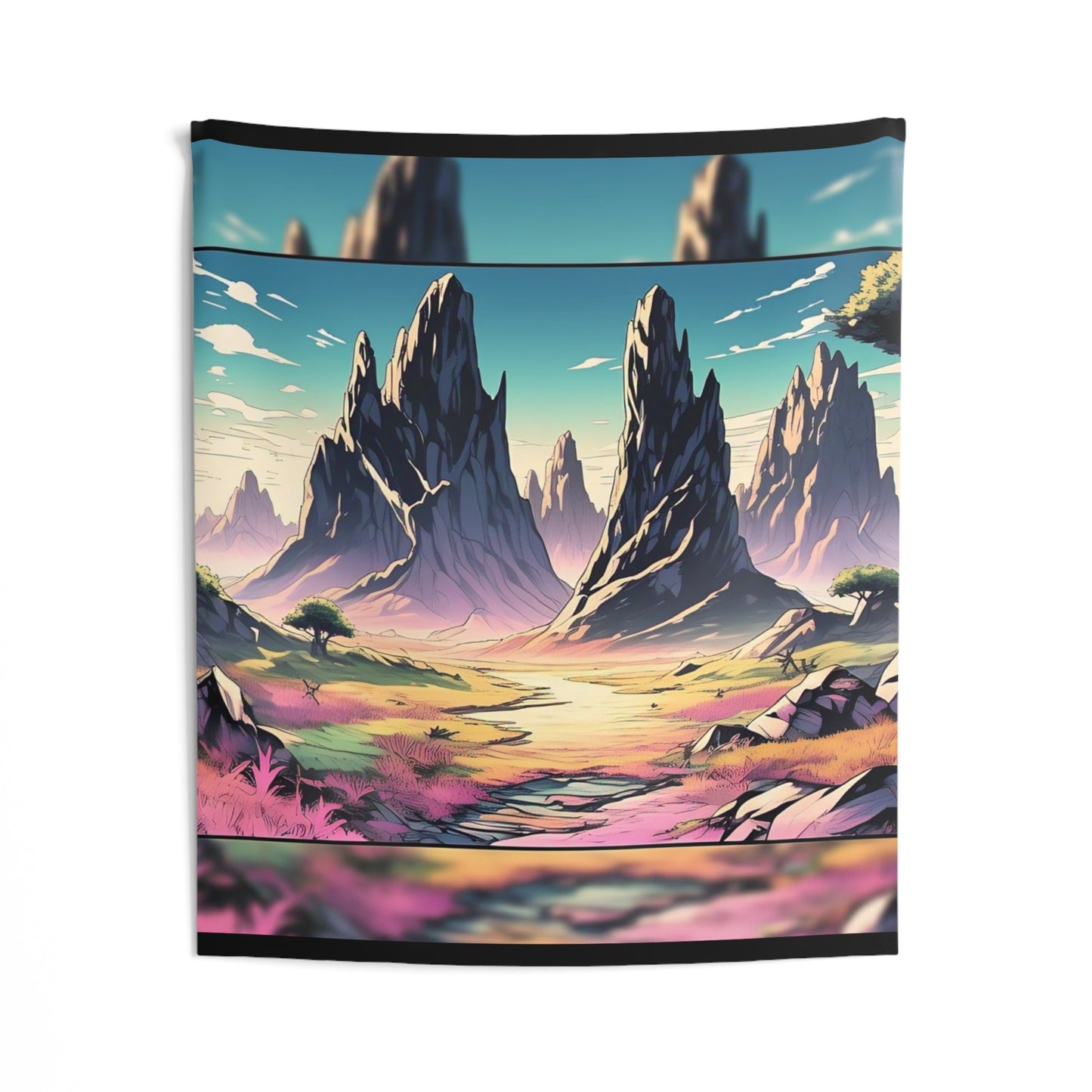 Surreal Mountain Landscape Tapestry — Vibrant Fantasy Wall Art for Bedrooms & Living Rooms