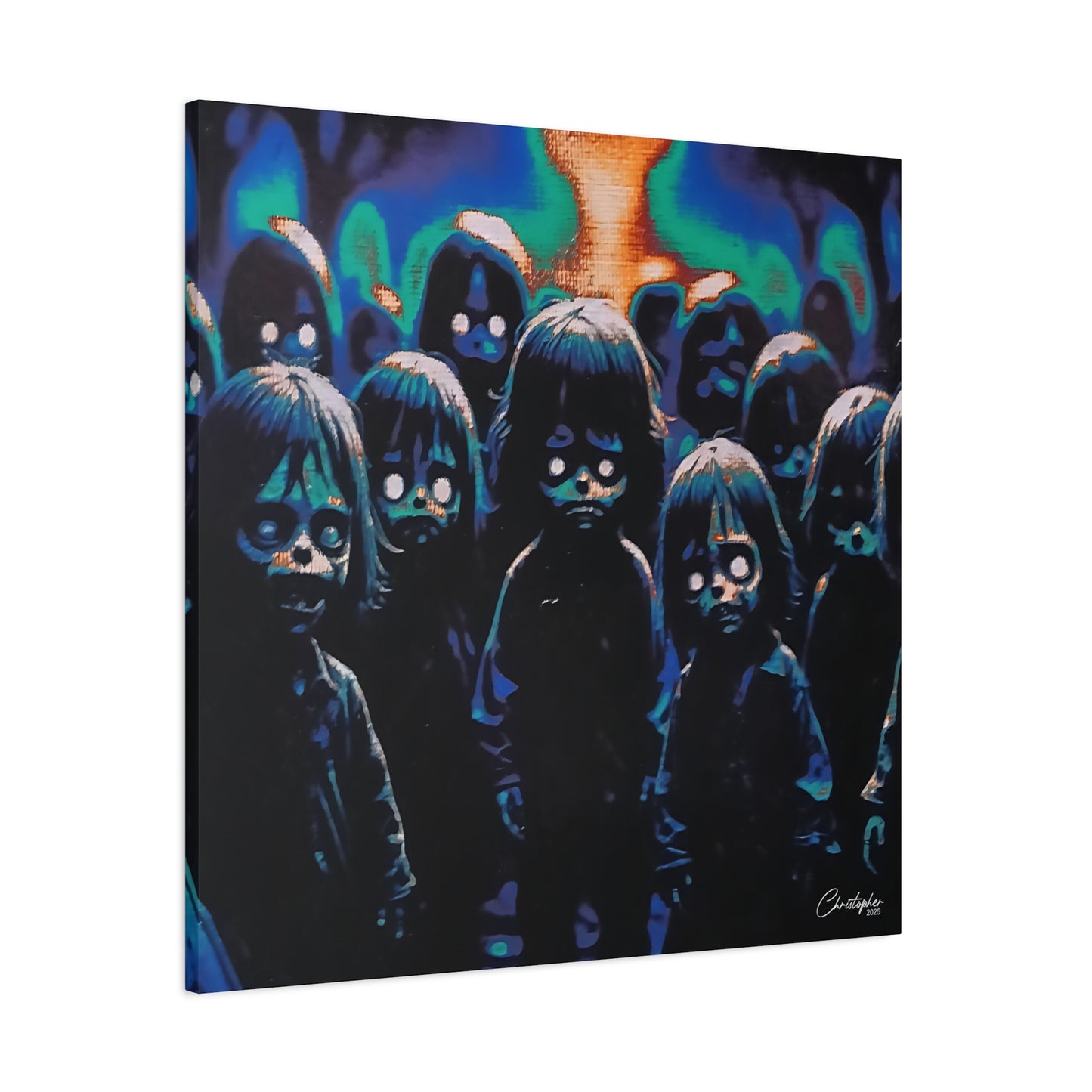 Original Laser Engraved Art, Full Wrapped Edges, Matte Canvas, Stretched, 1.25"