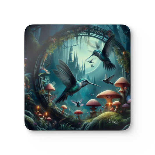 Enchanted Hummingbird Cork Coaster Set - Fantasy Home Décor