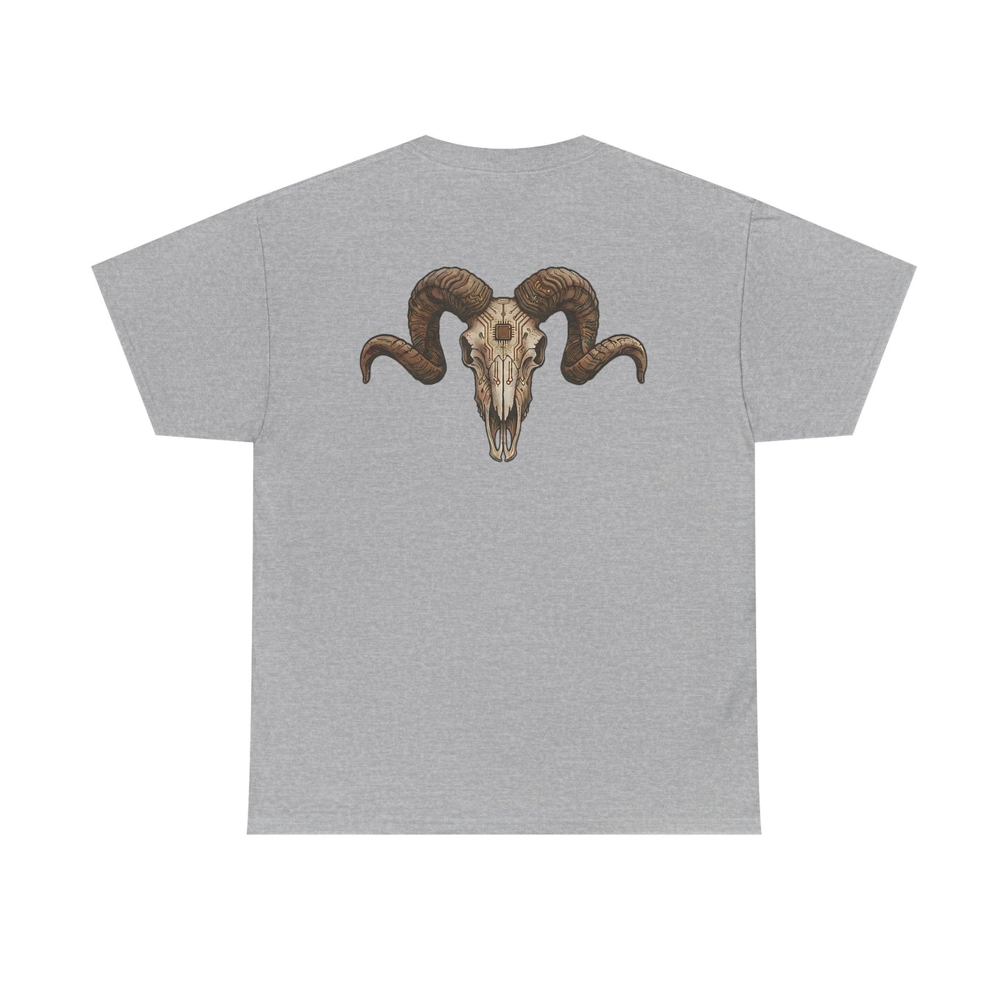 Ram Skull Graphic Tee Double Sided no background on the Back — Christmas Valley, Oregon Vintage Western T-Shirt