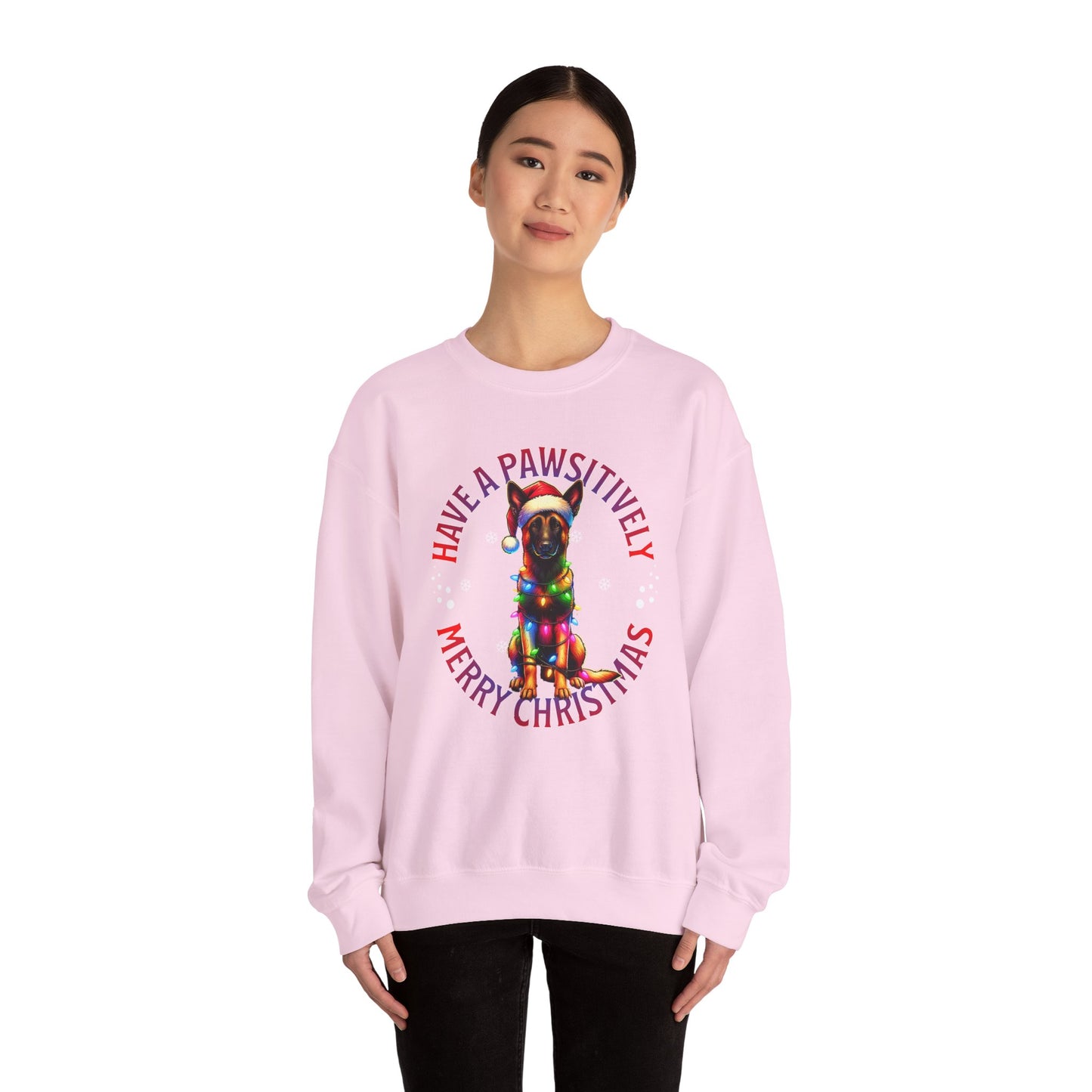 Christmas Dachshund Sweatshirt - "Have a Pawsitively Merry Christmas" Cute Holiday Dog Crewneck