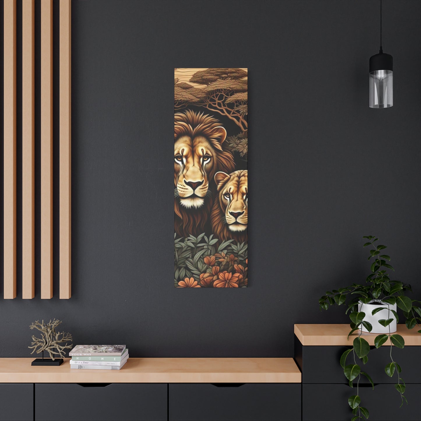 Majestic Lion Family Canvas Wall Art, Animal Lovers Decor, Wildlife Home Accent, Gift for Nature Enthusiasts, Meaningful Family Art