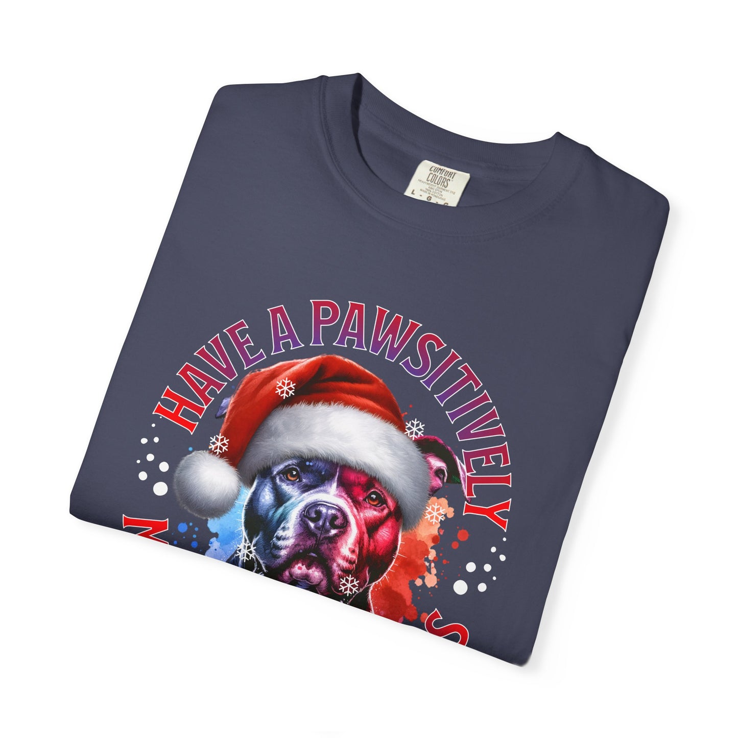 Have a Pawsitively Merry Christmas Pit Bull T-Shirt — Santa Dog Holiday Tee