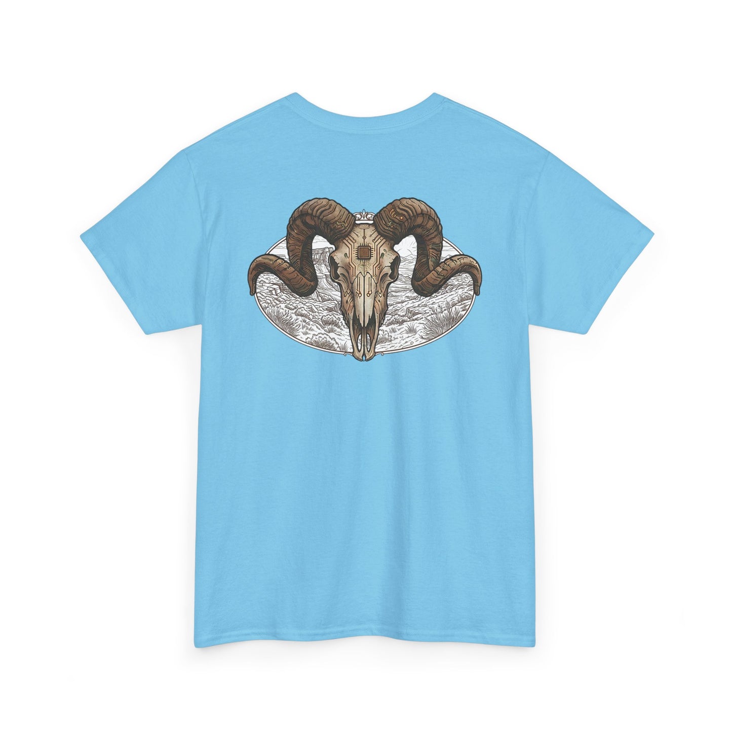 Ram Skull Graphic Tee Double Sided — 'Chestnut Valley, Oregon' Vintage Occult Shirt