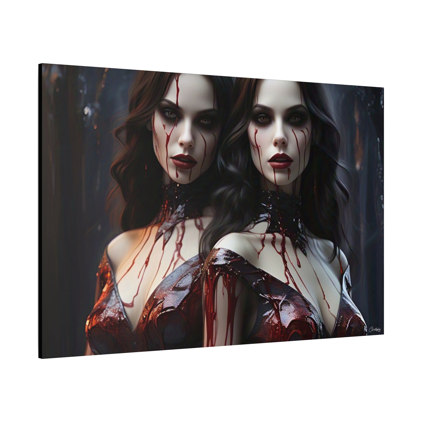 Gothic Vampire Canvas Art, Wall Decor, Horror Artwork, Halloween Home Decor, Spooky Room Accent, Unique Gift Idea