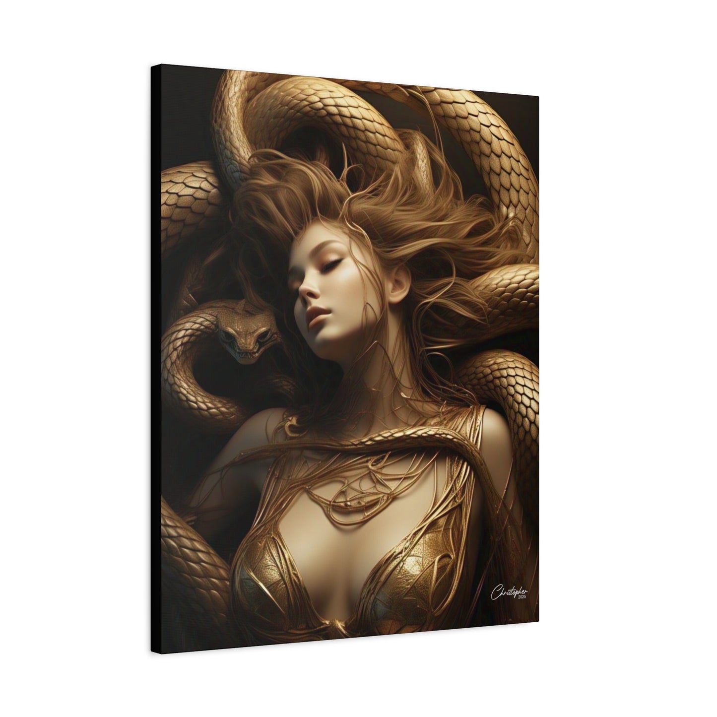 Goddess of Serpents Canvas Art - Stretched Matte Wall Decor