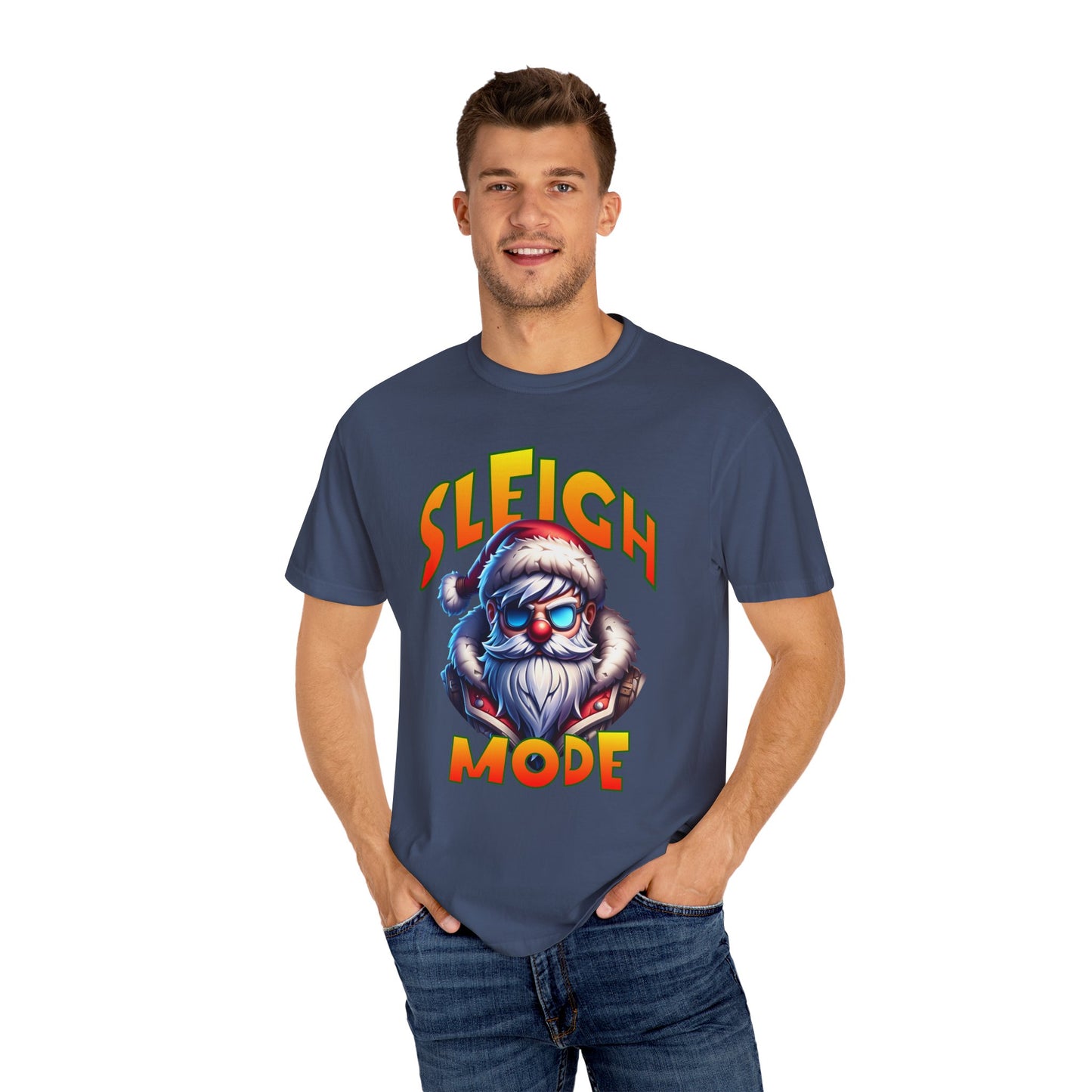 Sleigh Mode T-Shirt — Cool Santa Graphic Holiday Tee