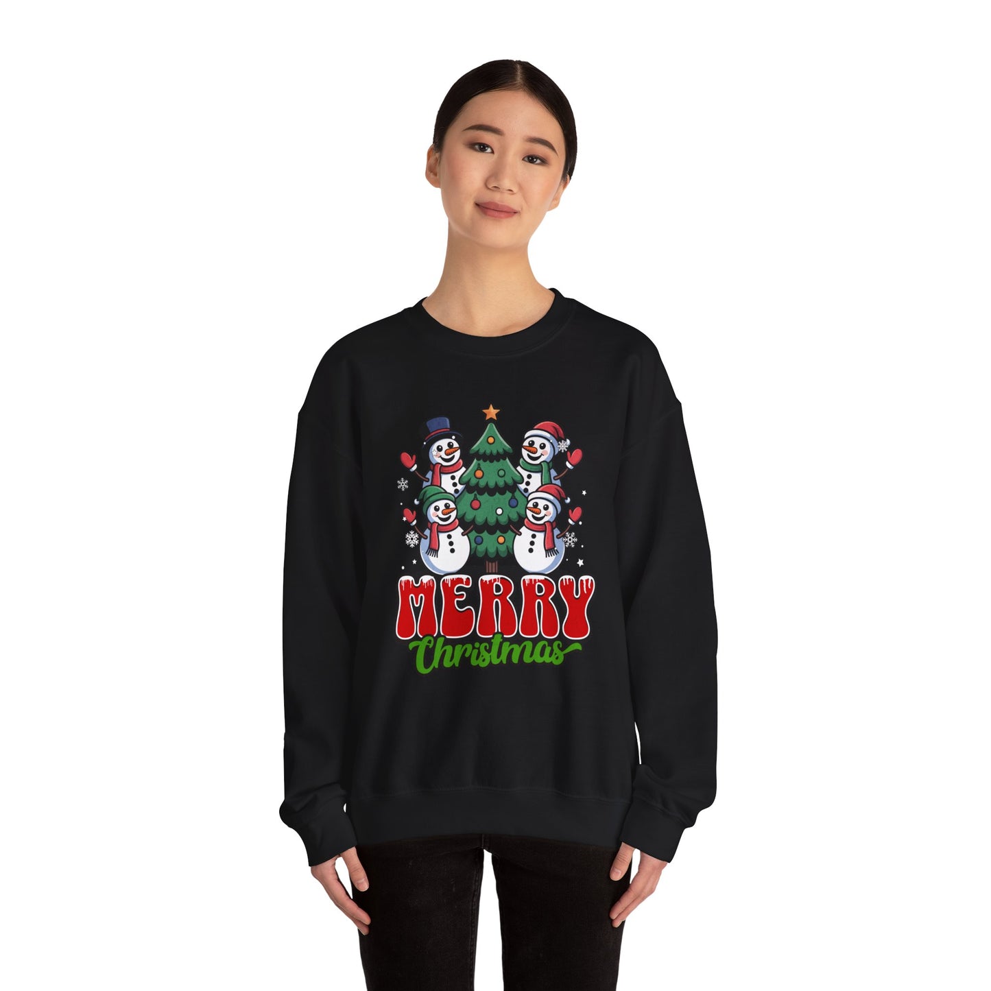 Merry Christmas Snowman Crewneck Sweatshirt