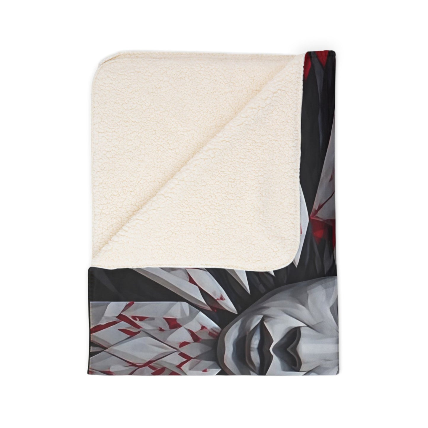 Horror Sunface Sherpa Blanket — Gothic Bloody Knife Mandala Throw