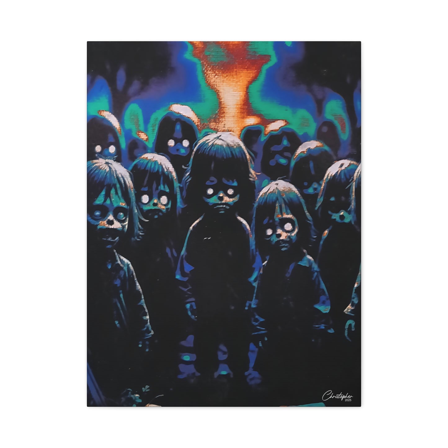 Original Laser Engraved Art, Full Wrapped Edges, Matte Canvas, Stretched, 1.25"