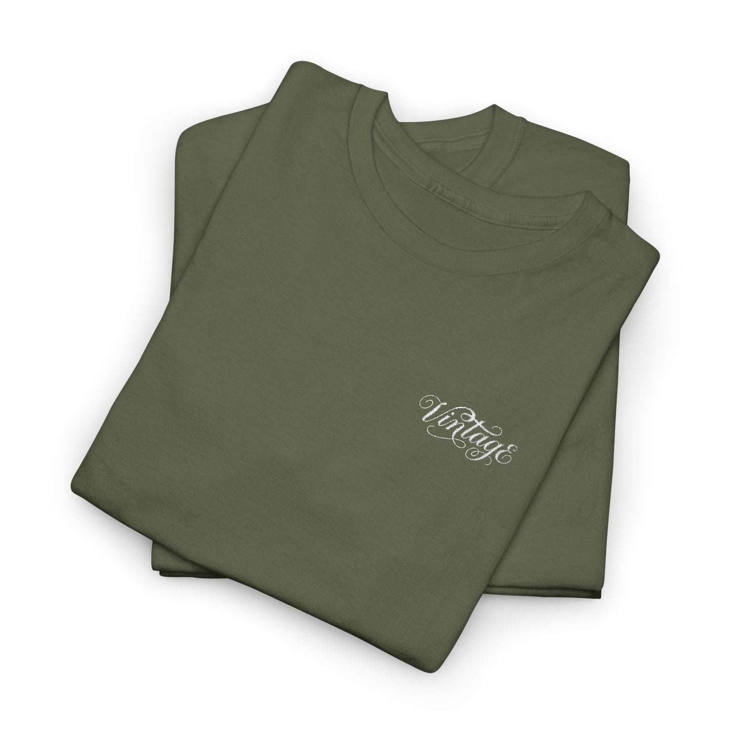 T-Shirt — Vintage in White Chest Logo Tee