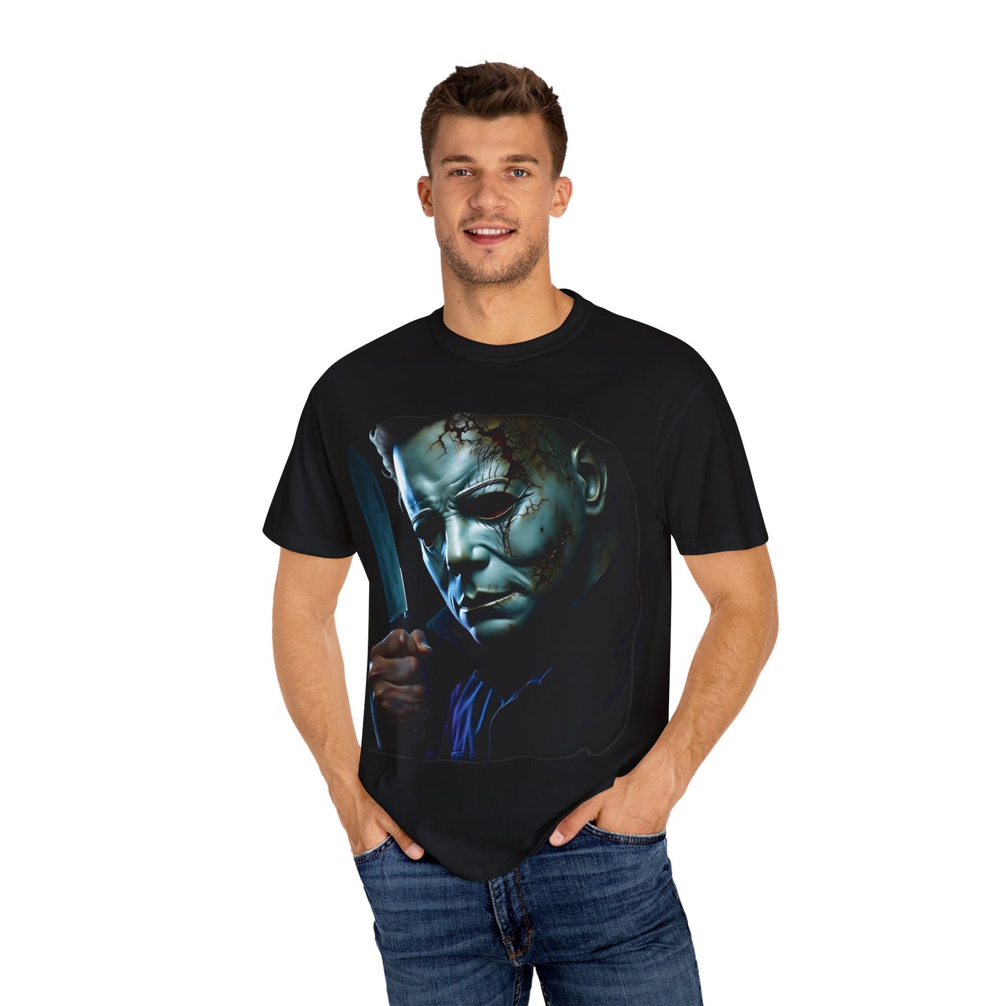 Horror Graphic Tee, Michael Myers Shirt, Unisex Halloween T-shirt, Gamer Apparel, Horror Movie Merchandise, Spooky Gift