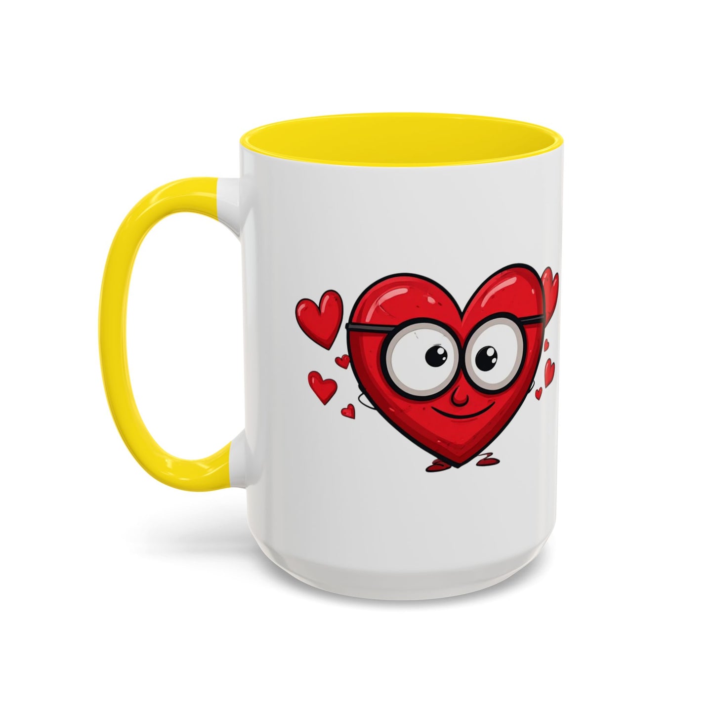 Cute Cartoon Heart Coffee Mug — Valentine Love Accent Mug (11/15oz)