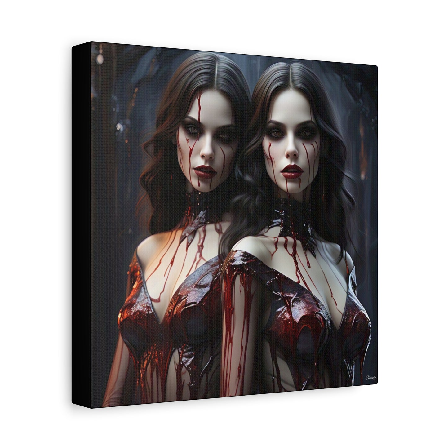 Gothic Vampire Canvas Art, Wall Decor, Horror Artwork, Halloween Home Decor, Spooky Room Accent, Unique Gift Idea