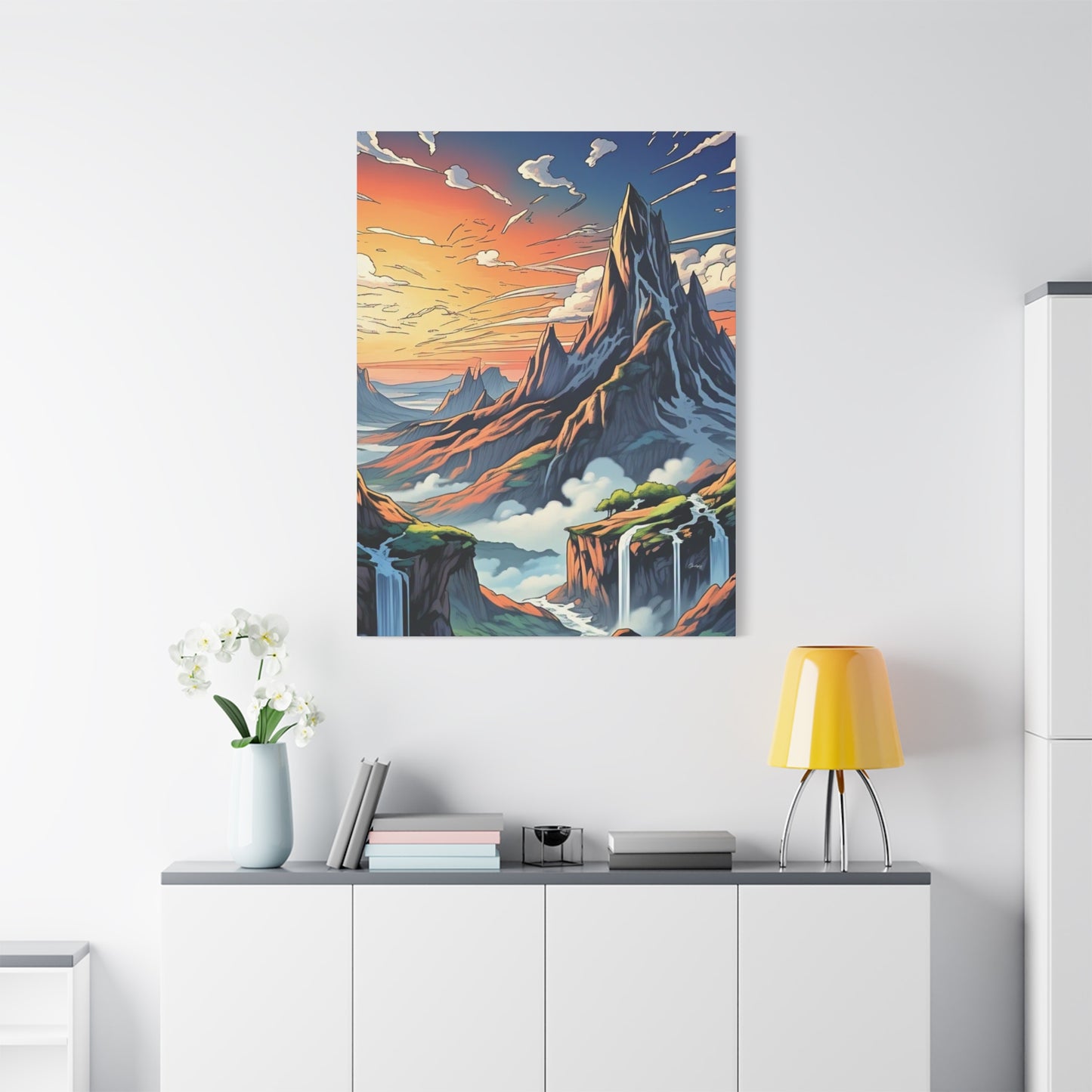 Stretched Canvas Art Print, Mountain Sunrise Landscape Decor, Wall Art for Home, Gift for Nature Lovers, Perfect for Living Room, [...]