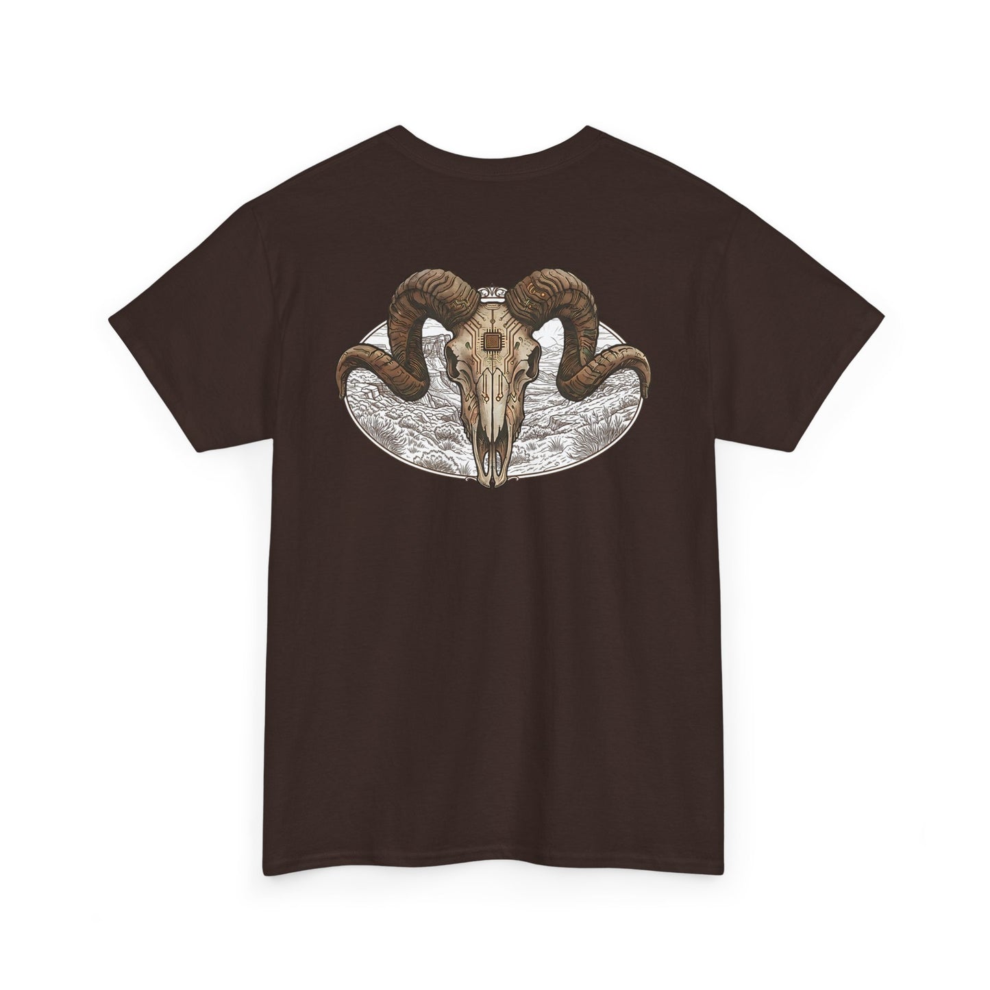 Ram Skull Graphic Tee Double Sided — 'Chestnut Valley, Oregon' Vintage Occult Shirt
