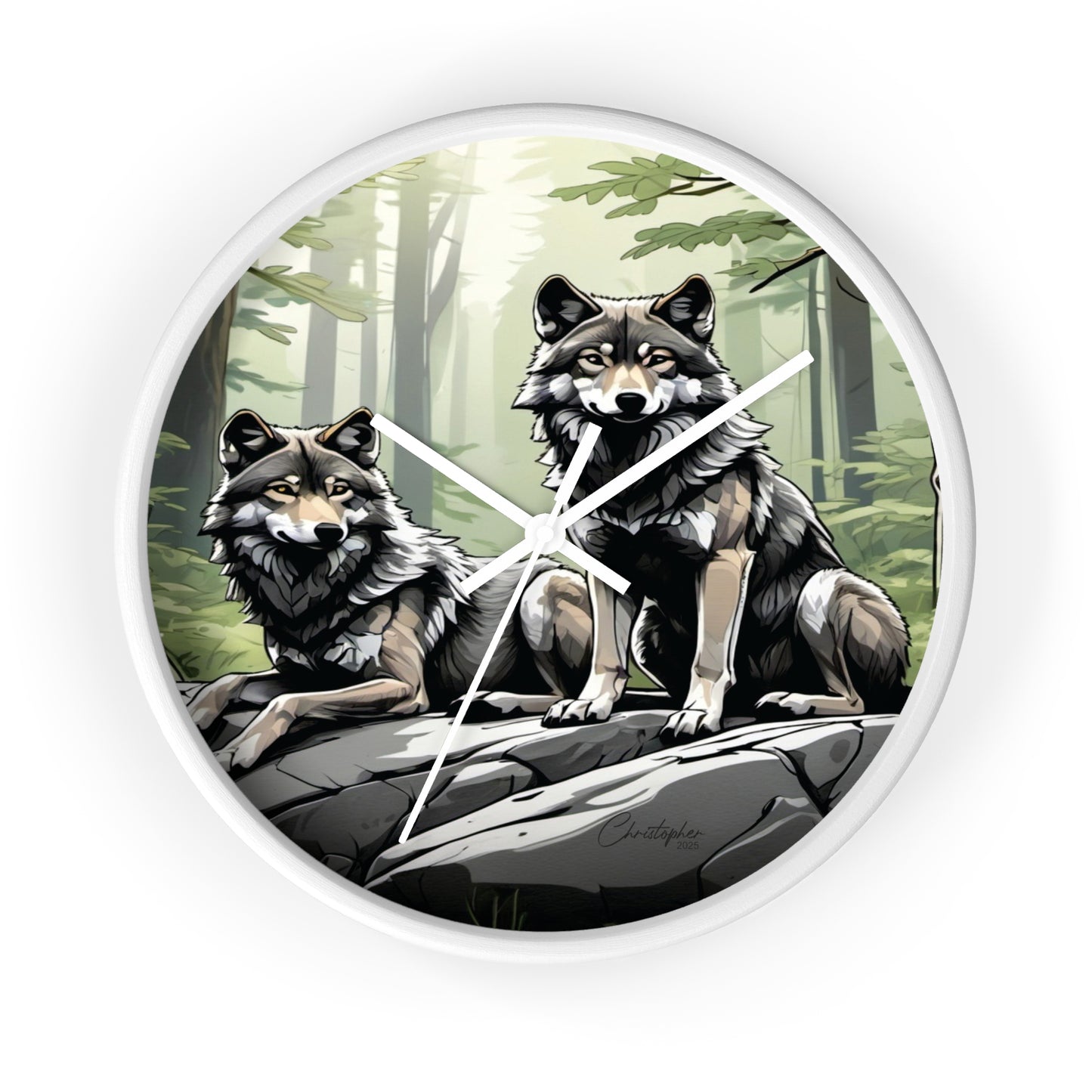 Wolf Pack Wall Clock, Nature Decor, Rustic Home Accent, Wildlife Gift, Forest Themed Clock, Animal Lover Decor