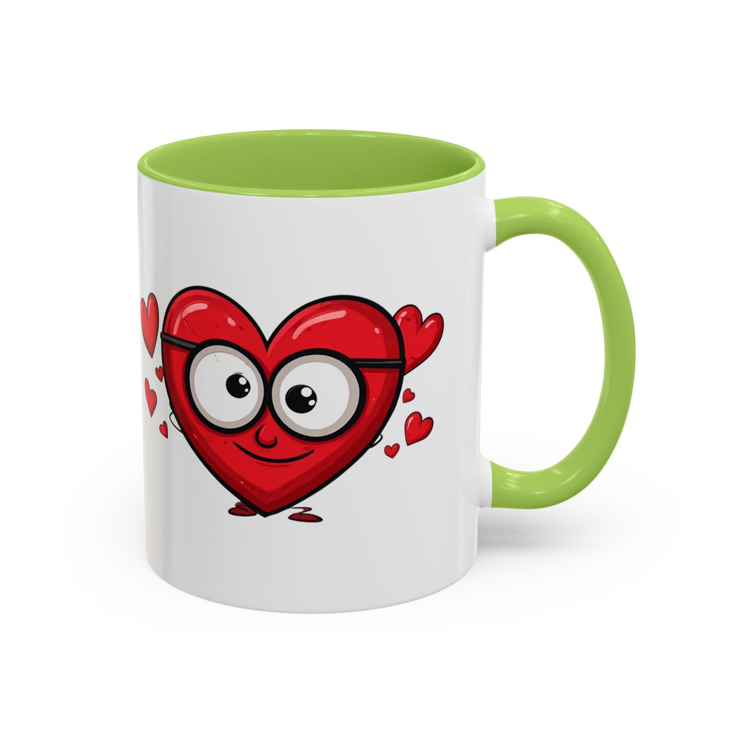 Cute Cartoon Heart Coffee Mug — Valentine Love Accent Mug (11/15oz)