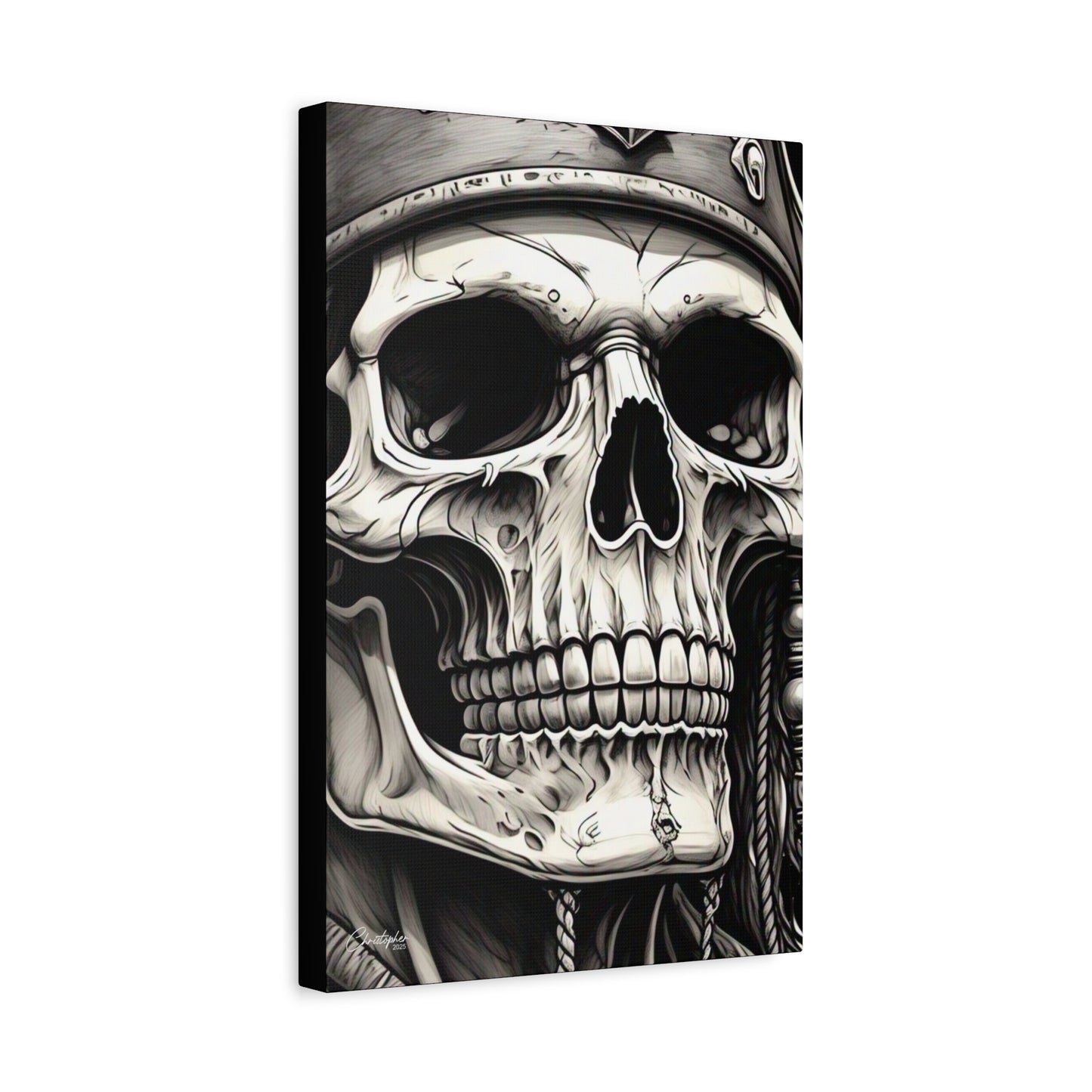 Pirate Skull Canvas Art - Edgy Gothic Decor, Wall Art for Halloween, Gothic Home Decor, Pirate Theme, Gift for Him