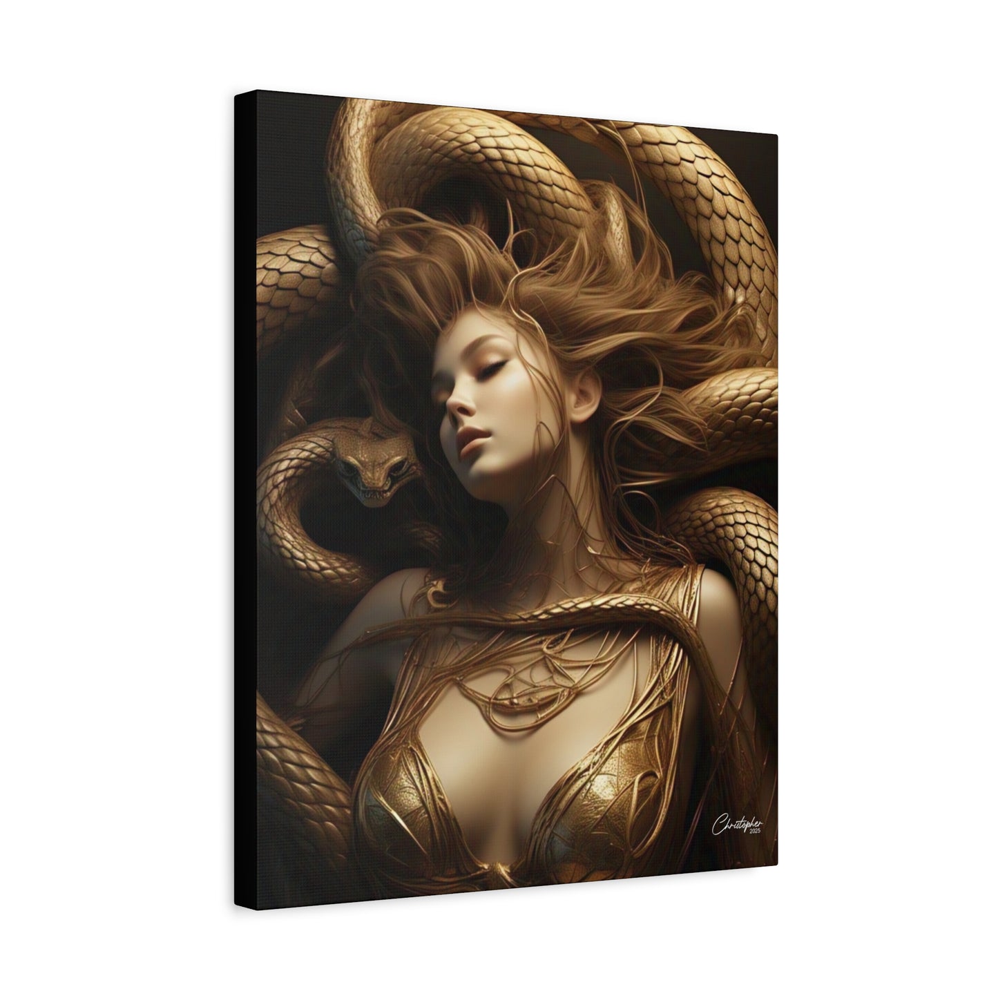 Goddess of Serpents Canvas Art - Stretched Matte Wall Decor