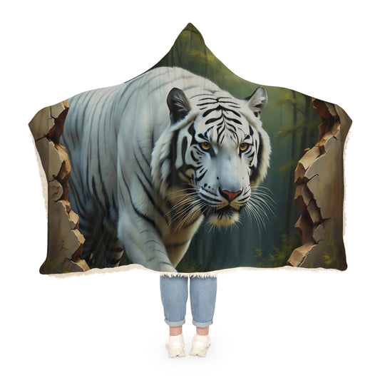 Cozy Tiger Hooded Snuggle Blanket, Warm Throw for Adults, Unique Gift for Animal Lovers, Comfortable Home Décor, Cosy Winter Essentials