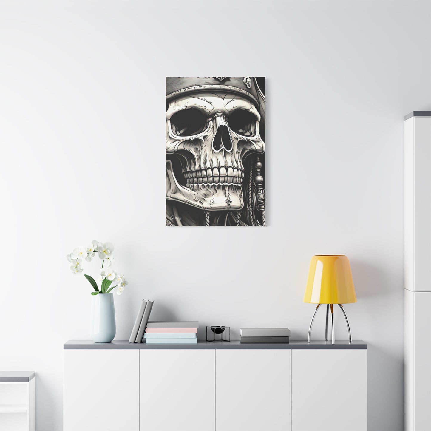 Pirate Skull Canvas Art - Edgy Gothic Decor, Wall Art for Halloween, Gothic Home Decor, Pirate Theme, Gift for Him