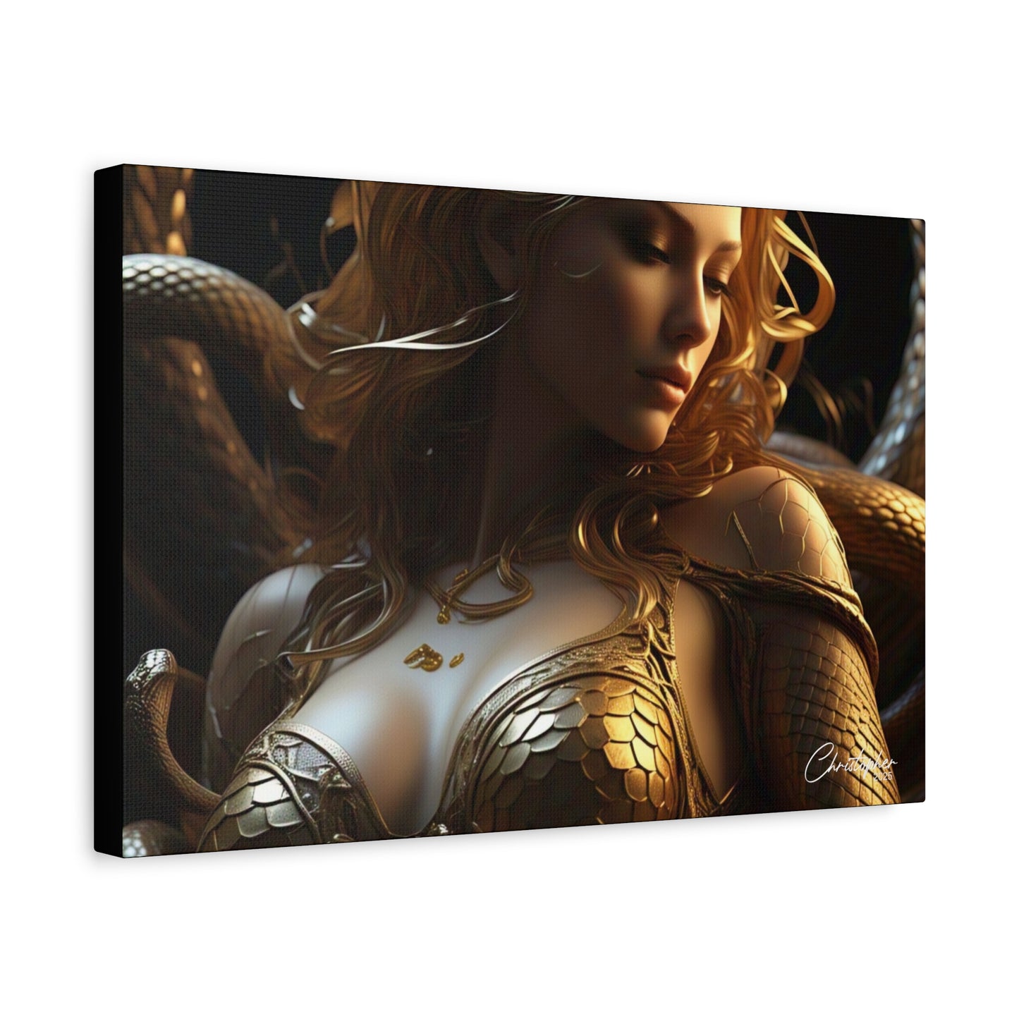 Fantasy Art Canvas Print - Serpent Goddess Home Decor